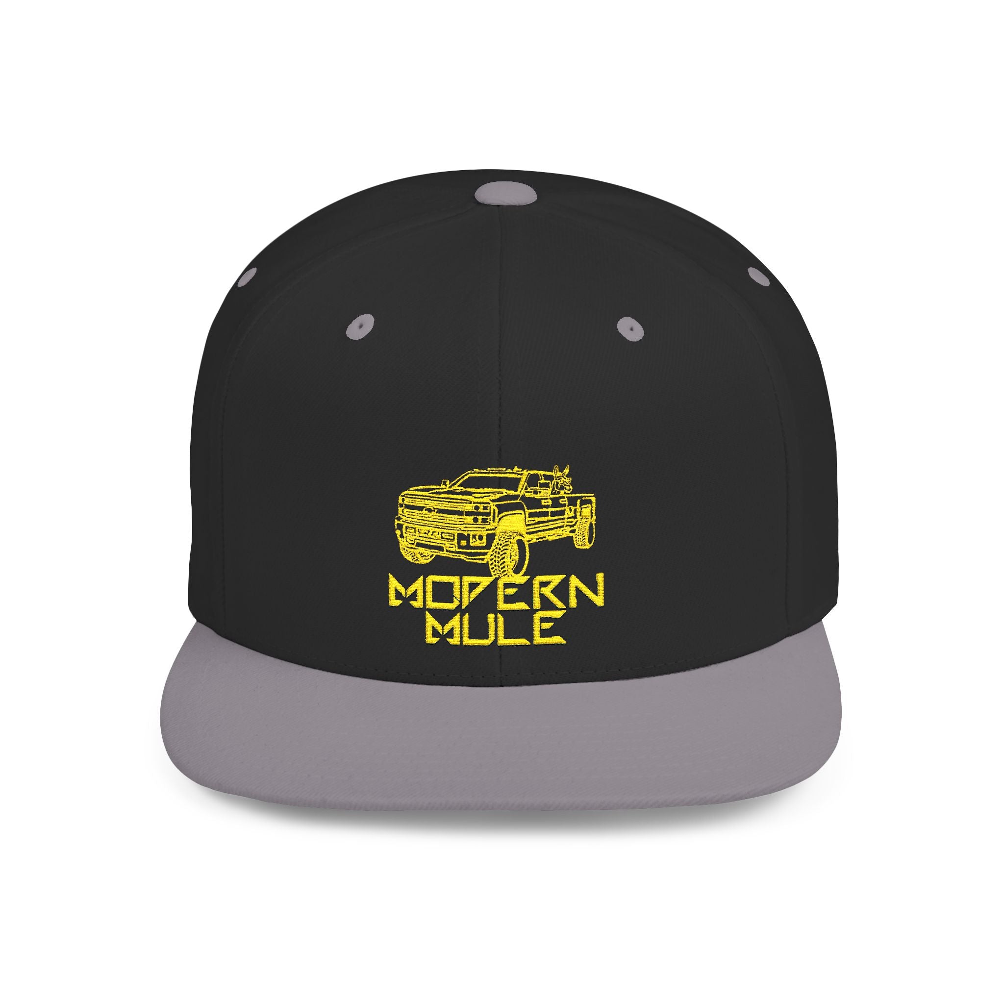 Modern Mule Diesel Truck Lime Green Logo Flat Bill Snapback