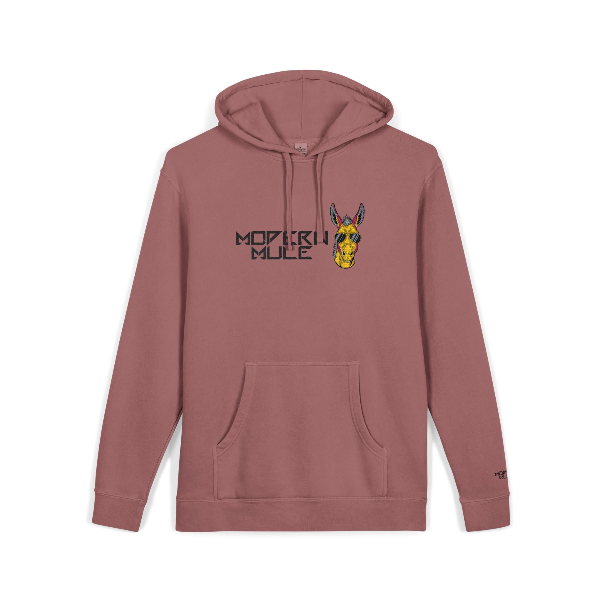 Modern Mule Funny Hoodie — Pigment-Dyed Casual Pullover