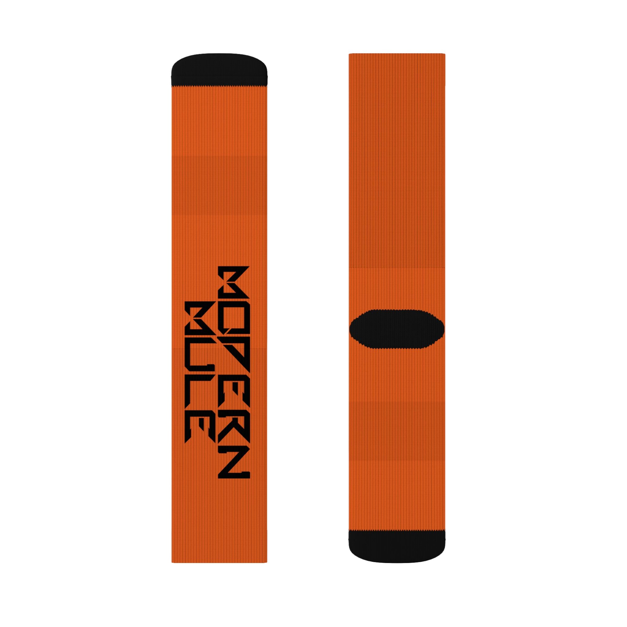Modern Mule Orange Sublimation Socks — Donkey Graphic Crew Socks