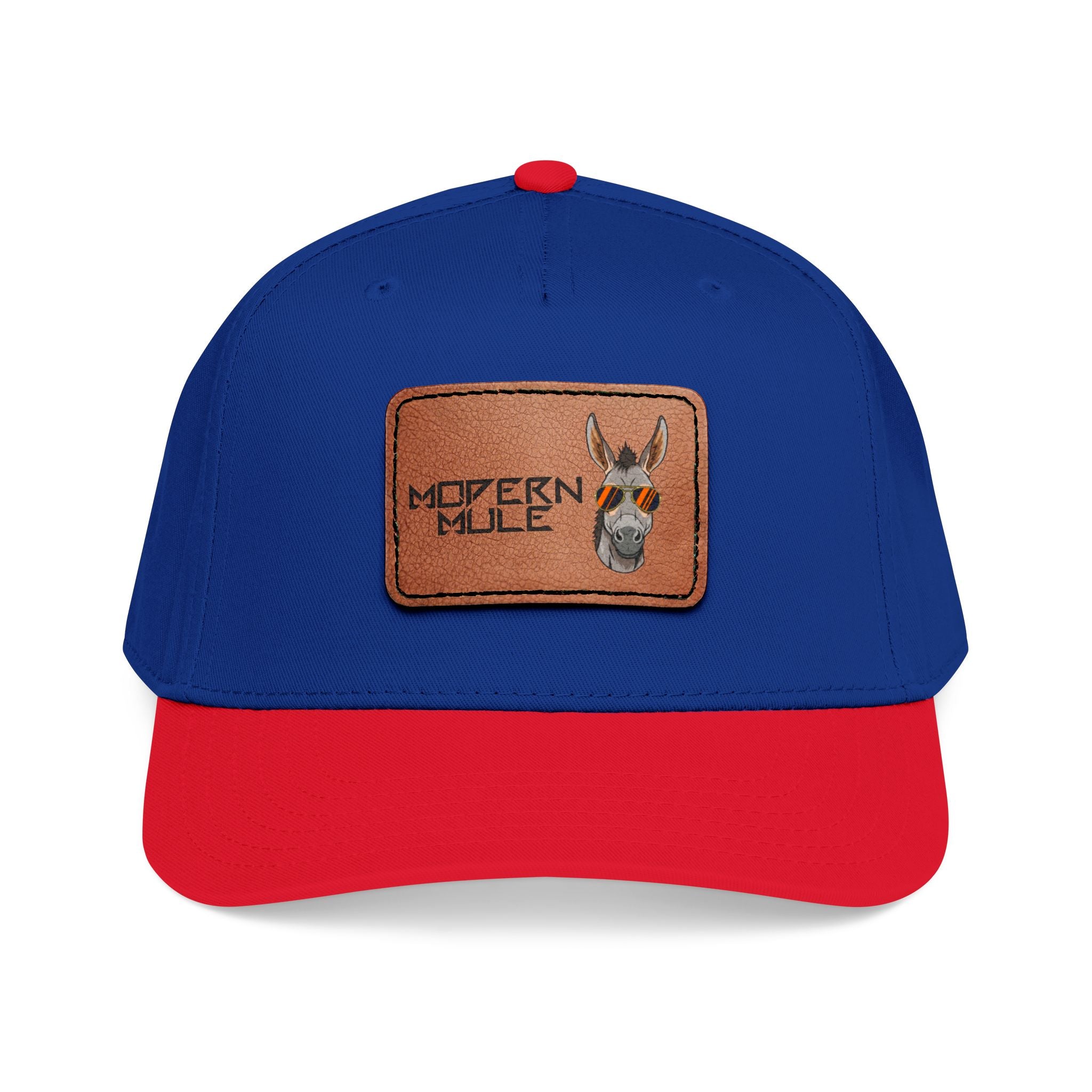 Mid Profile Baseball Cap with Leather Patch (Rectangle)
