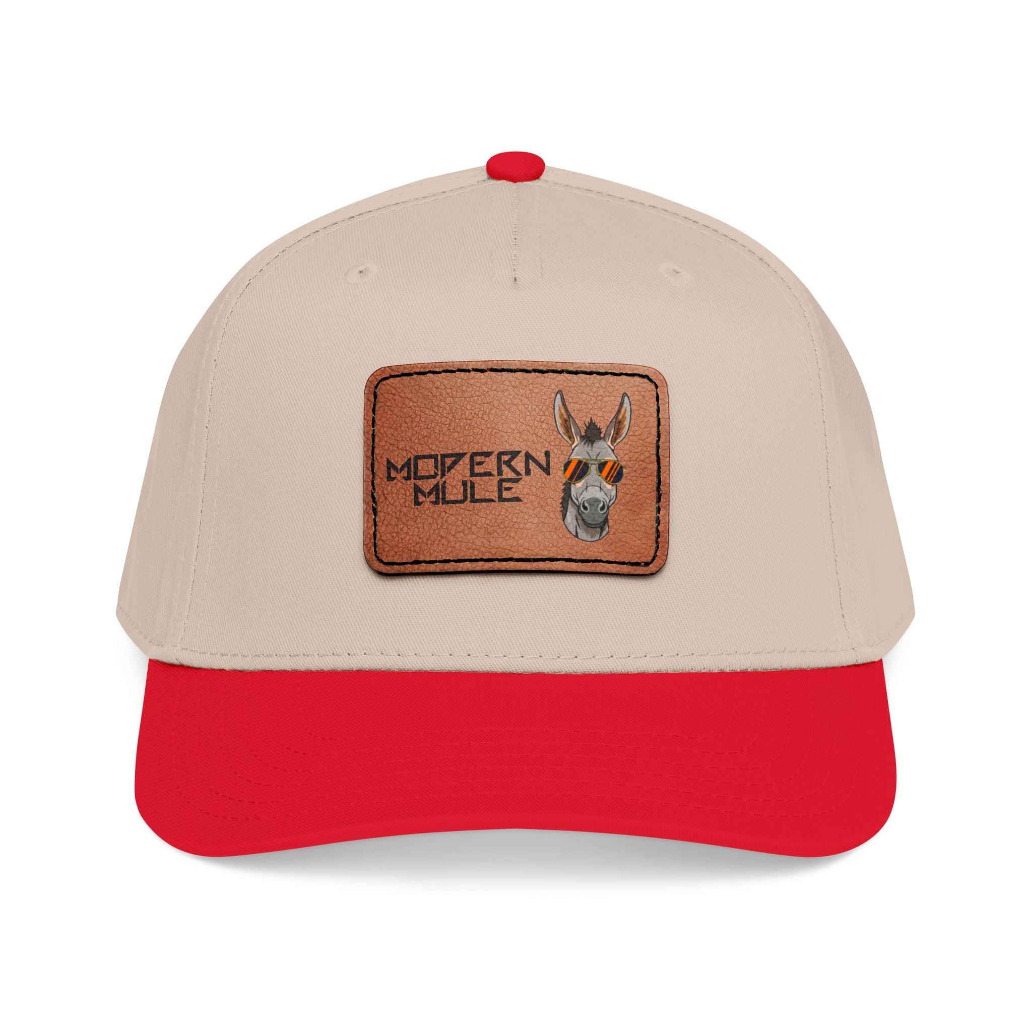 Mid Profile Baseball Cap with Leather Patch (Rectangle)