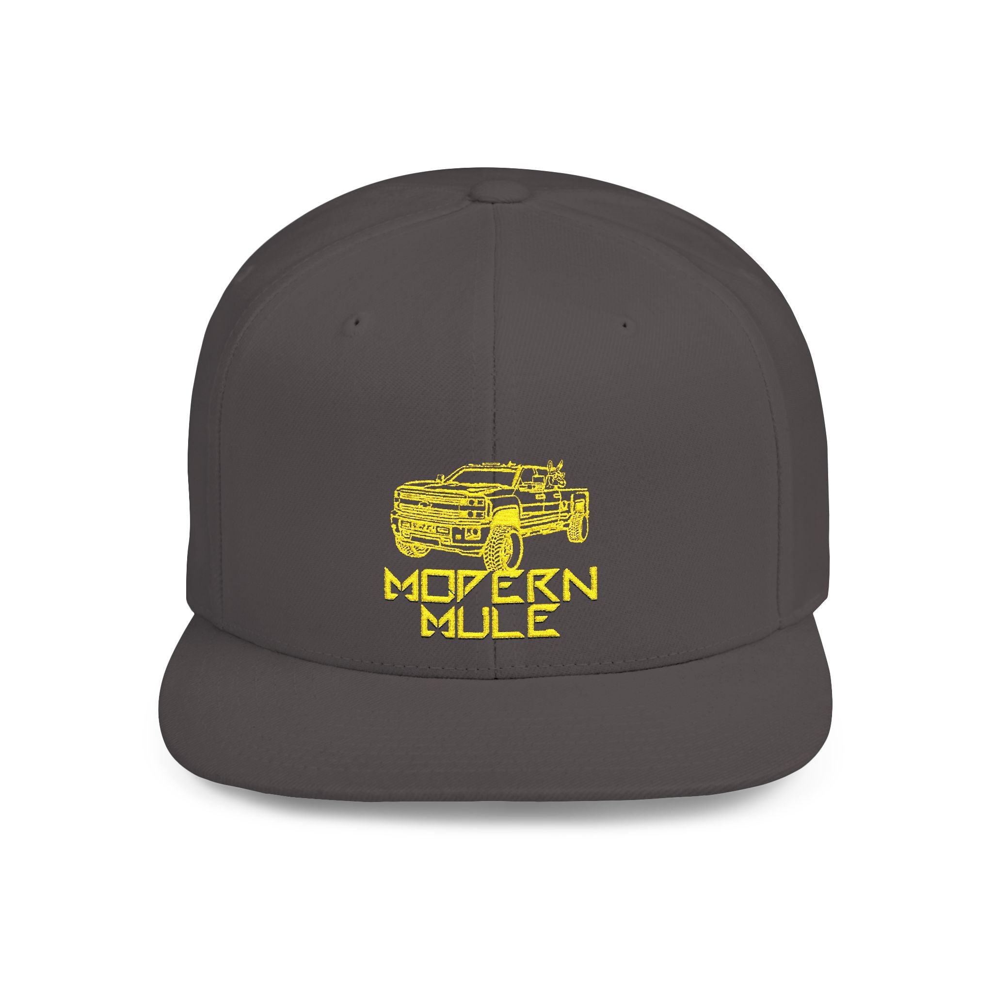 Modern Mule Diesel Truck Lime Green Logo Flat Bill Snapback