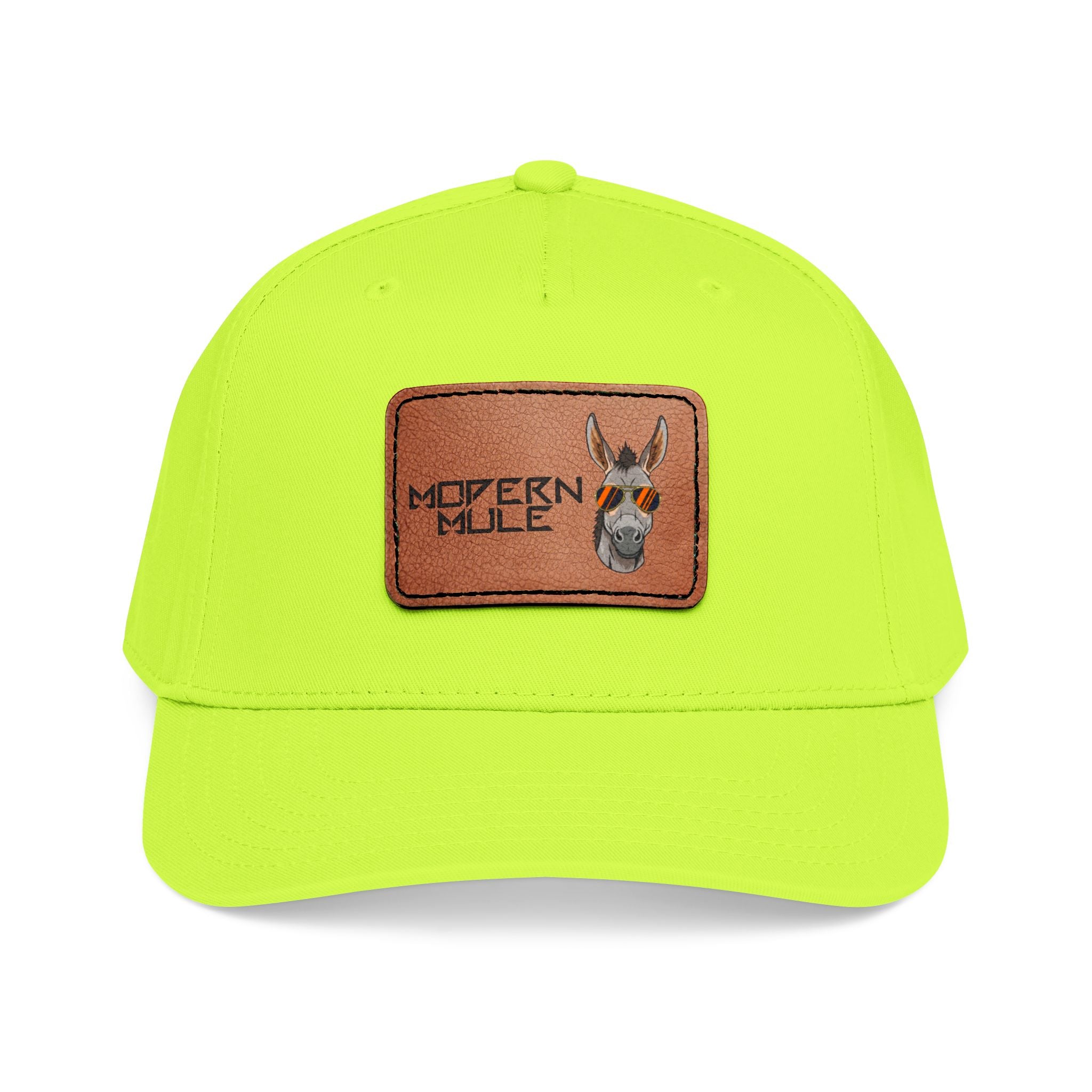 Mid Profile Baseball Cap with Leather Patch (Rectangle)