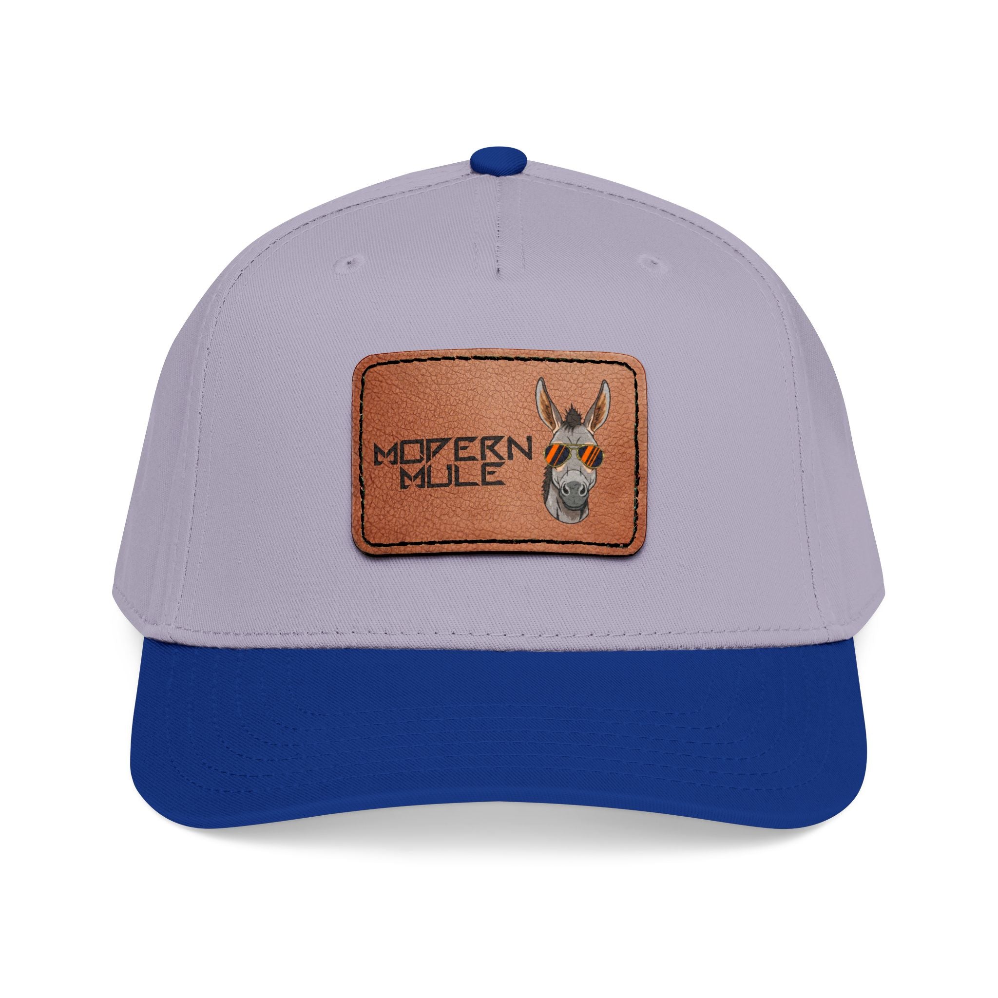 Mid Profile Baseball Cap with Leather Patch (Rectangle)