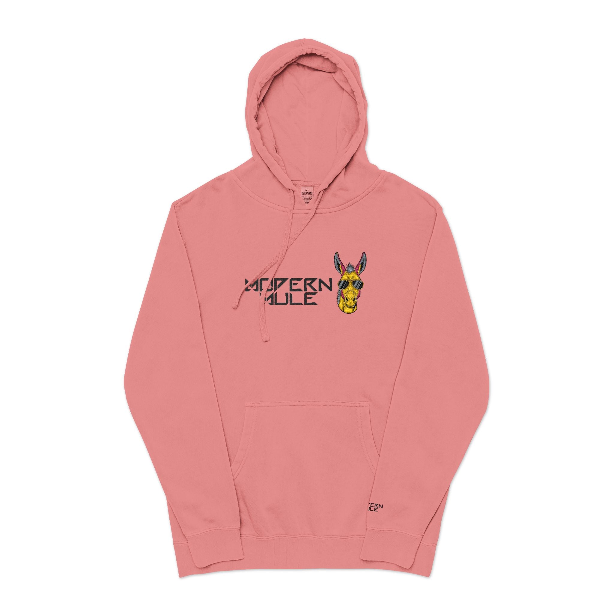 Modern Mule Funny Hoodie — Pigment-Dyed Casual Pullover