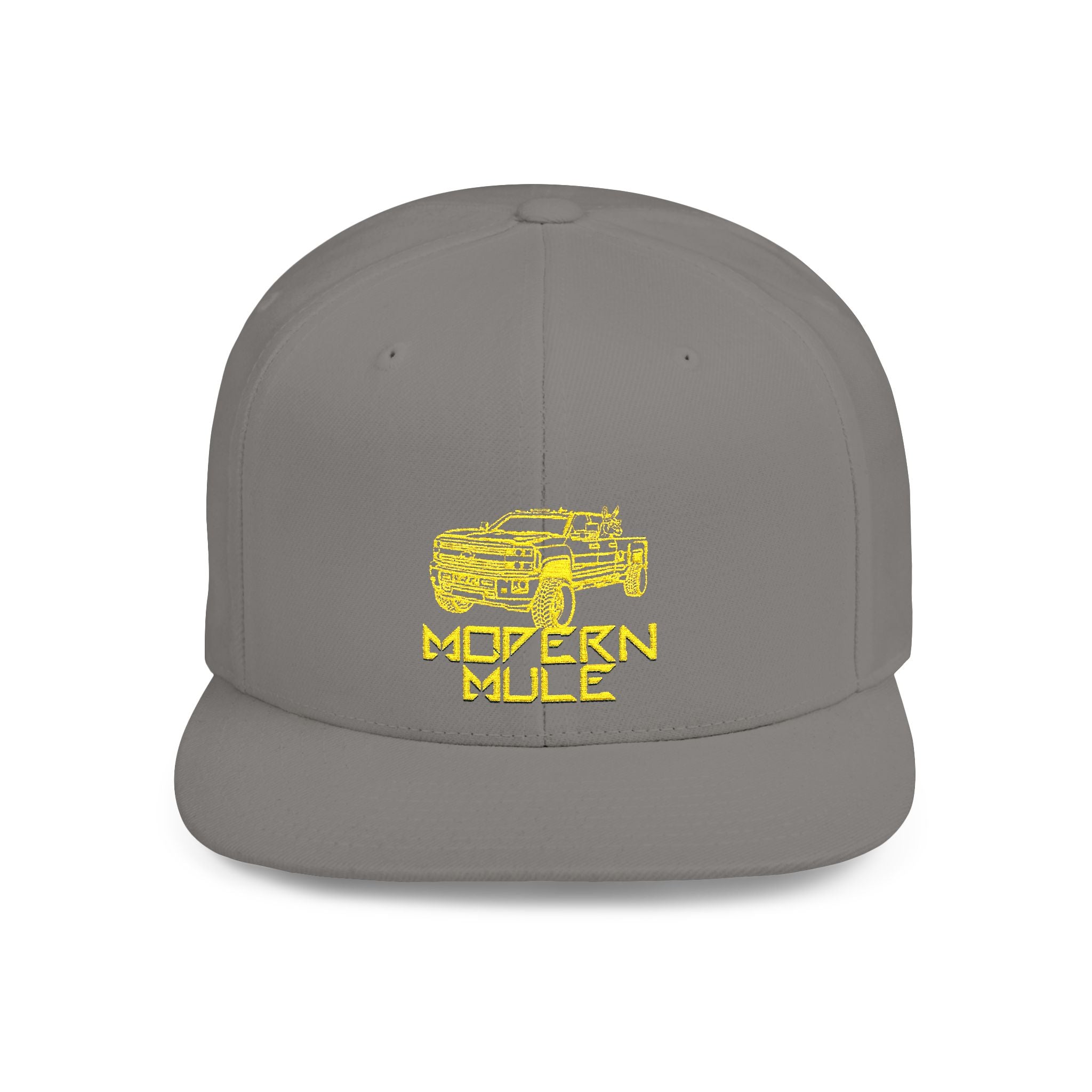 Modern Mule Diesel Truck Lime Green Logo Flat Bill Snapback