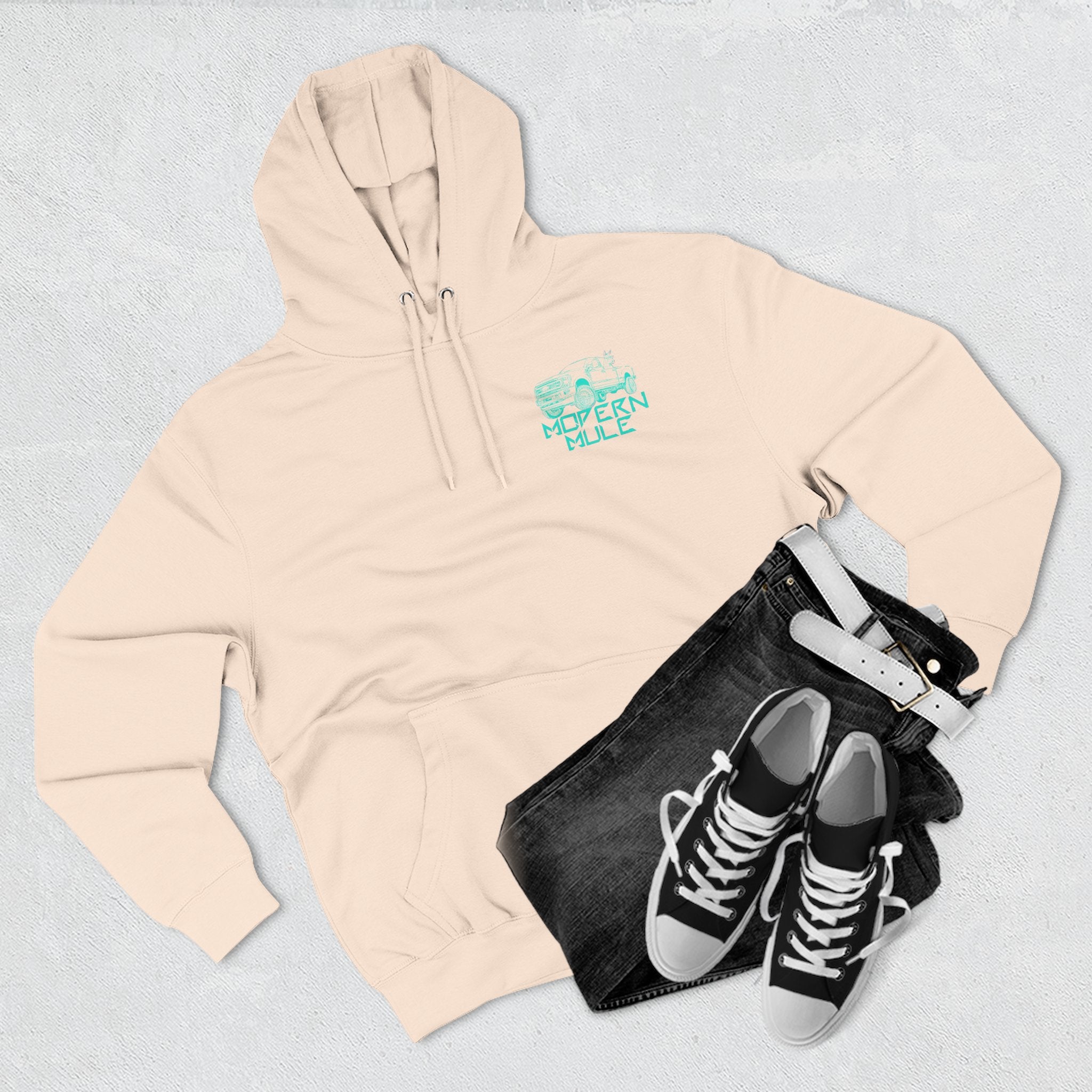 Modern Mule Logo Hoodie — Minimal Graphic Fleece Pullover