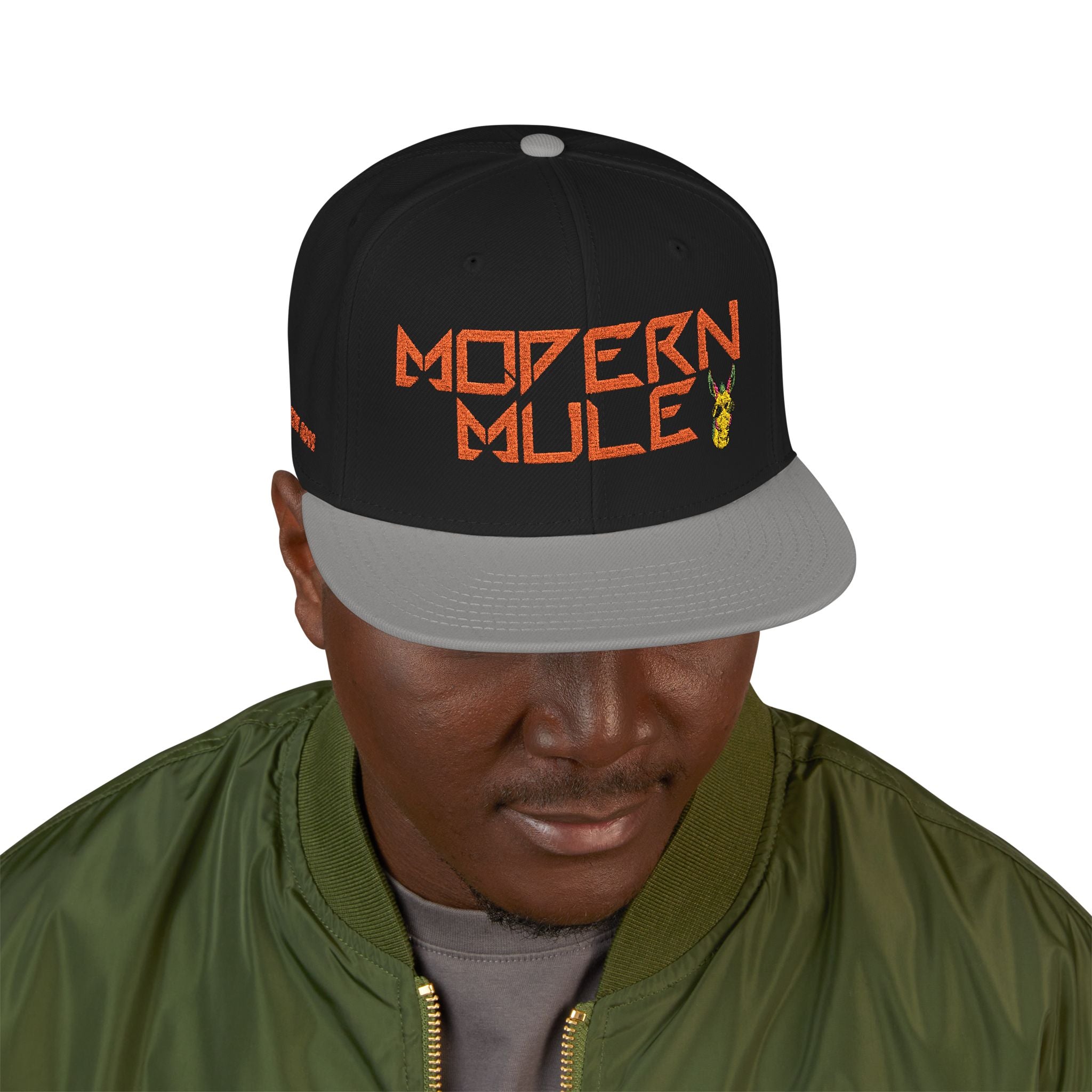 Snapback Hat — "Modern Mule Haulin' Auss" Embroidered Diesel Truck Design