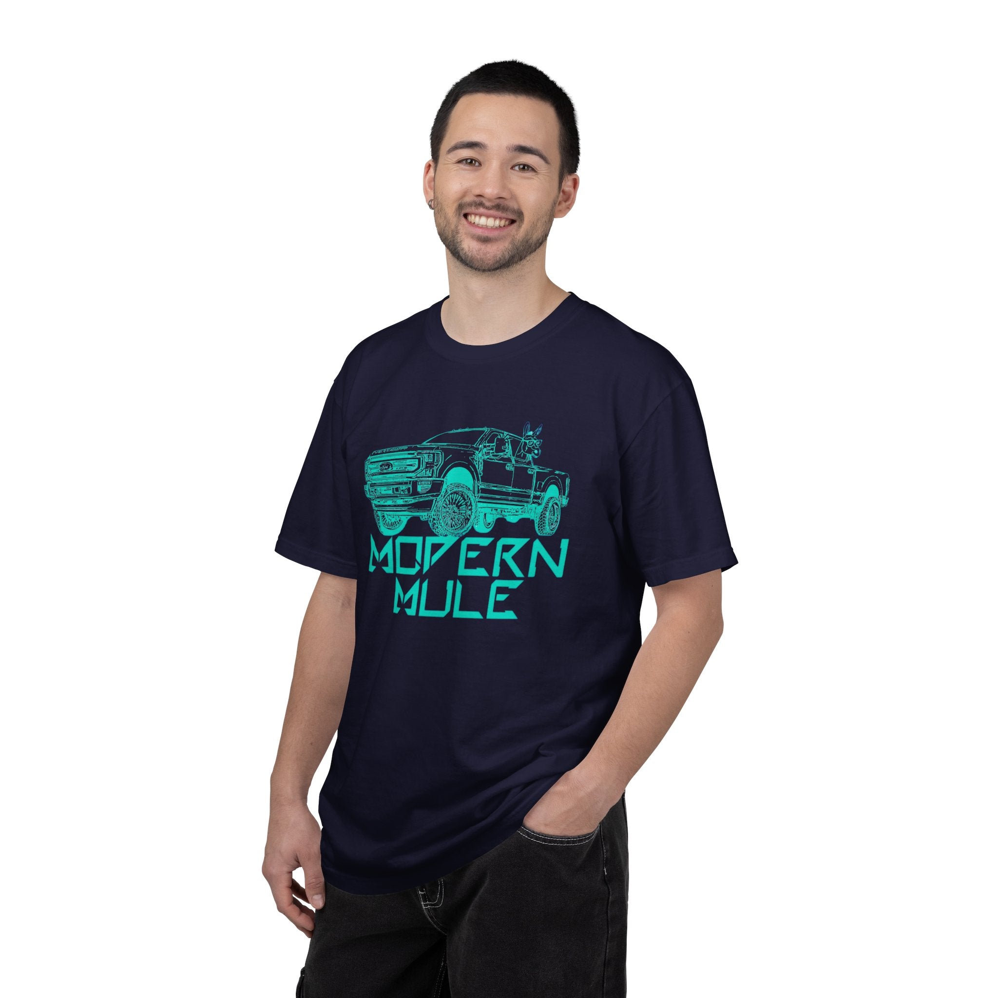 Modern Mule Truck T-Shirt — 'Modern Mule' Graphic Tee with Mini Donkey Back Art
