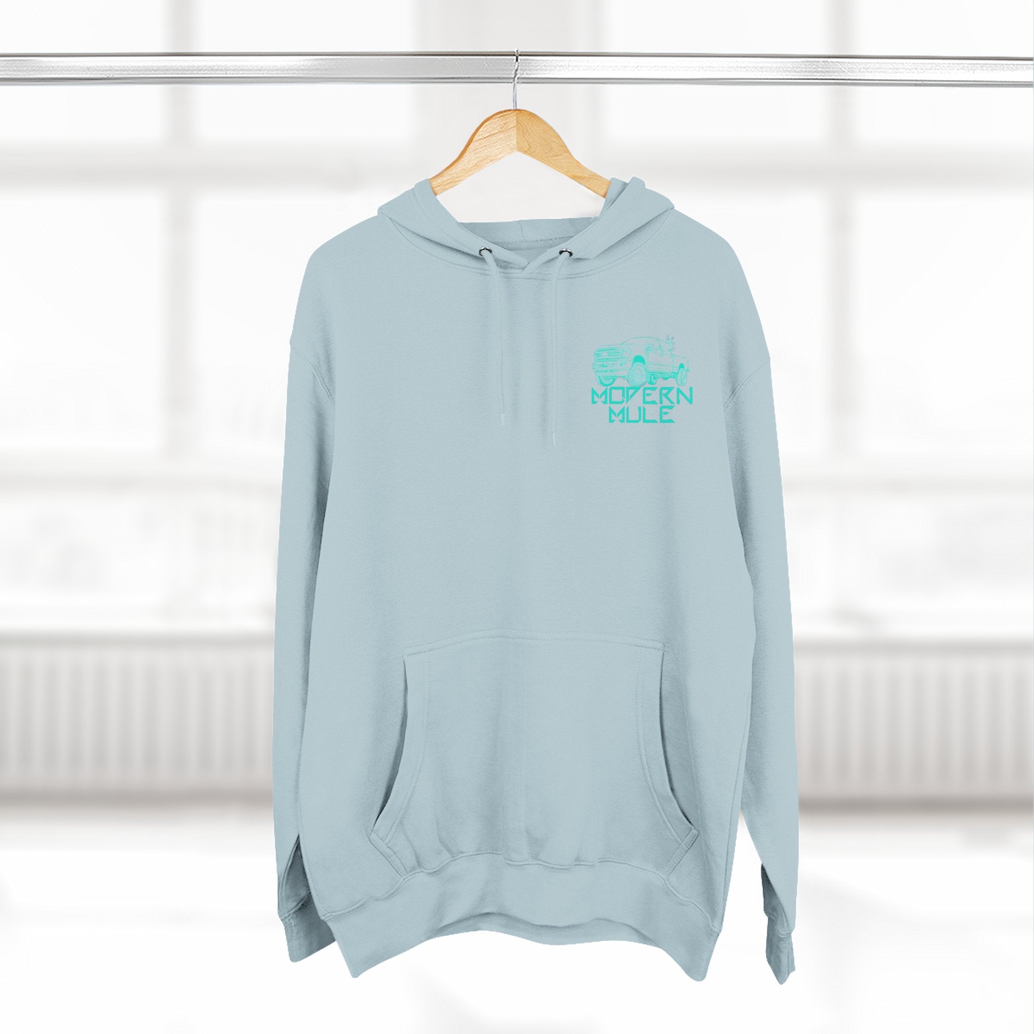 Modern Mule Logo Hoodie — Minimal Graphic Fleece Pullover