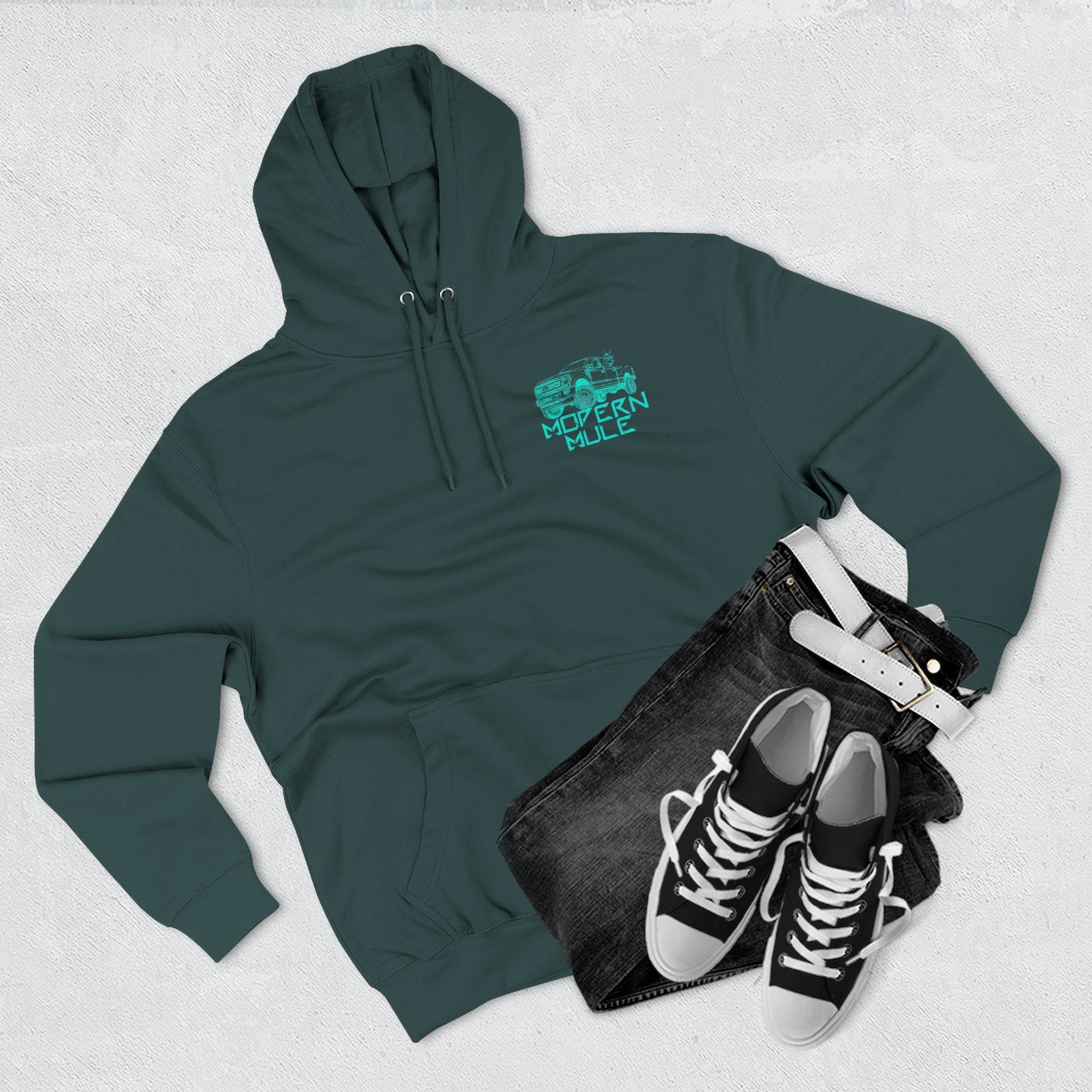 Modern Mule Logo Hoodie — Minimal Graphic Fleece Pullover