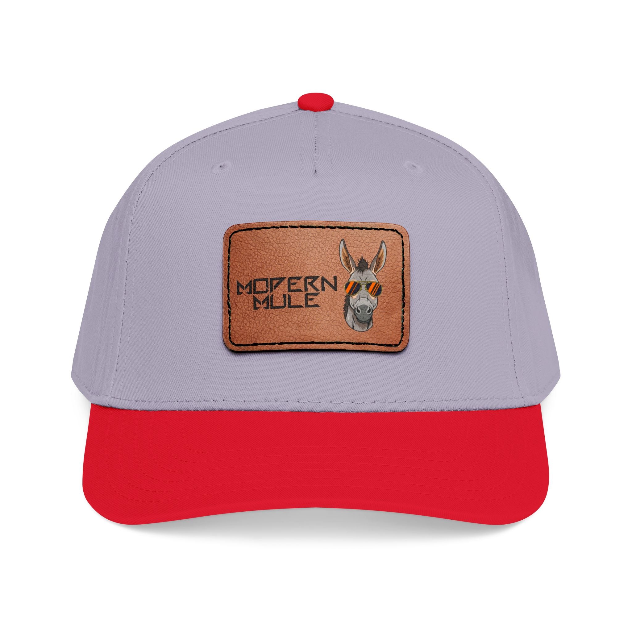 Mid Profile Baseball Cap with Leather Patch (Rectangle)