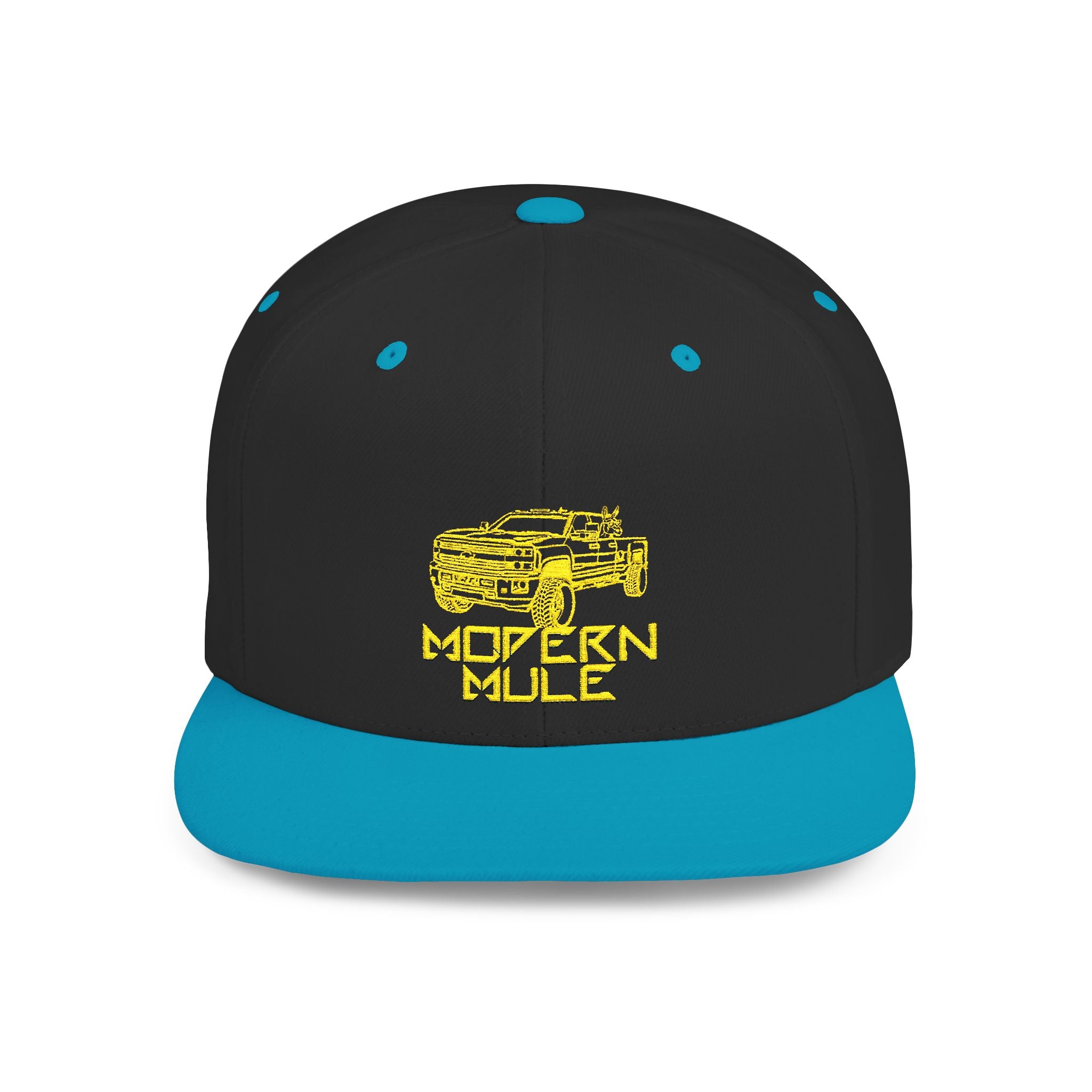 Modern Mule Diesel Truck Lime Green Logo Flat Bill Snapback
