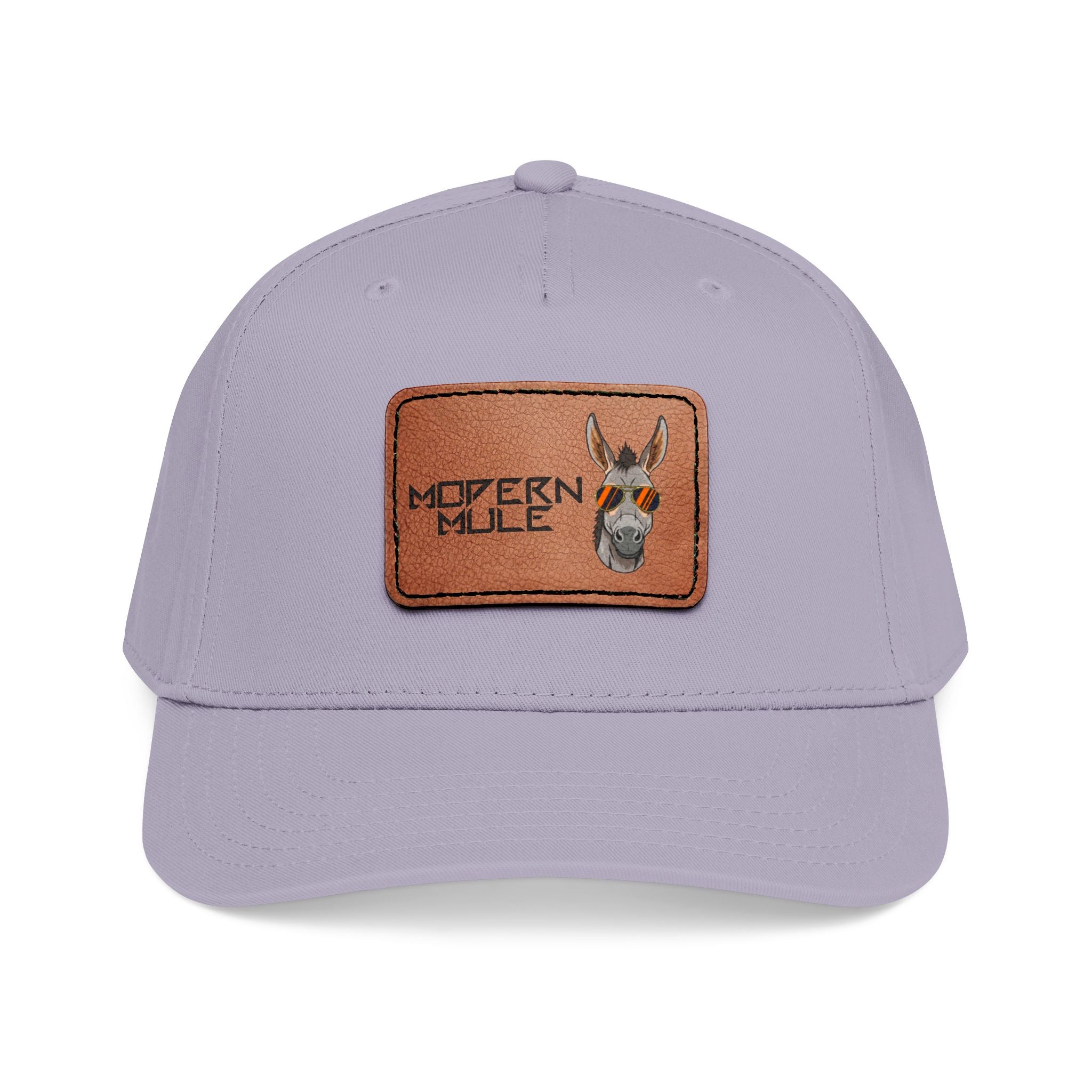 Mid Profile Baseball Cap with Leather Patch (Rectangle)
