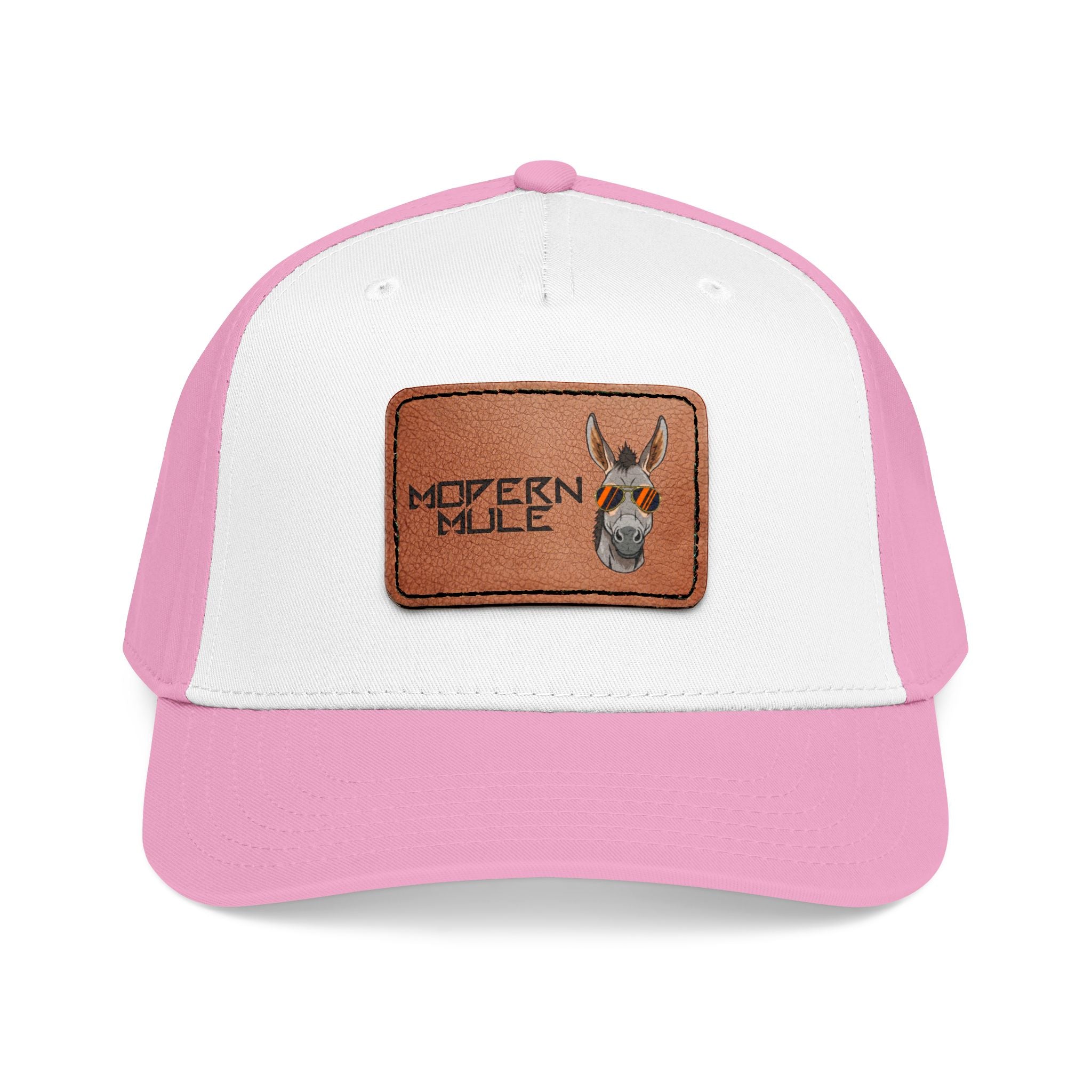 Mid Profile Baseball Cap with Leather Patch (Rectangle)