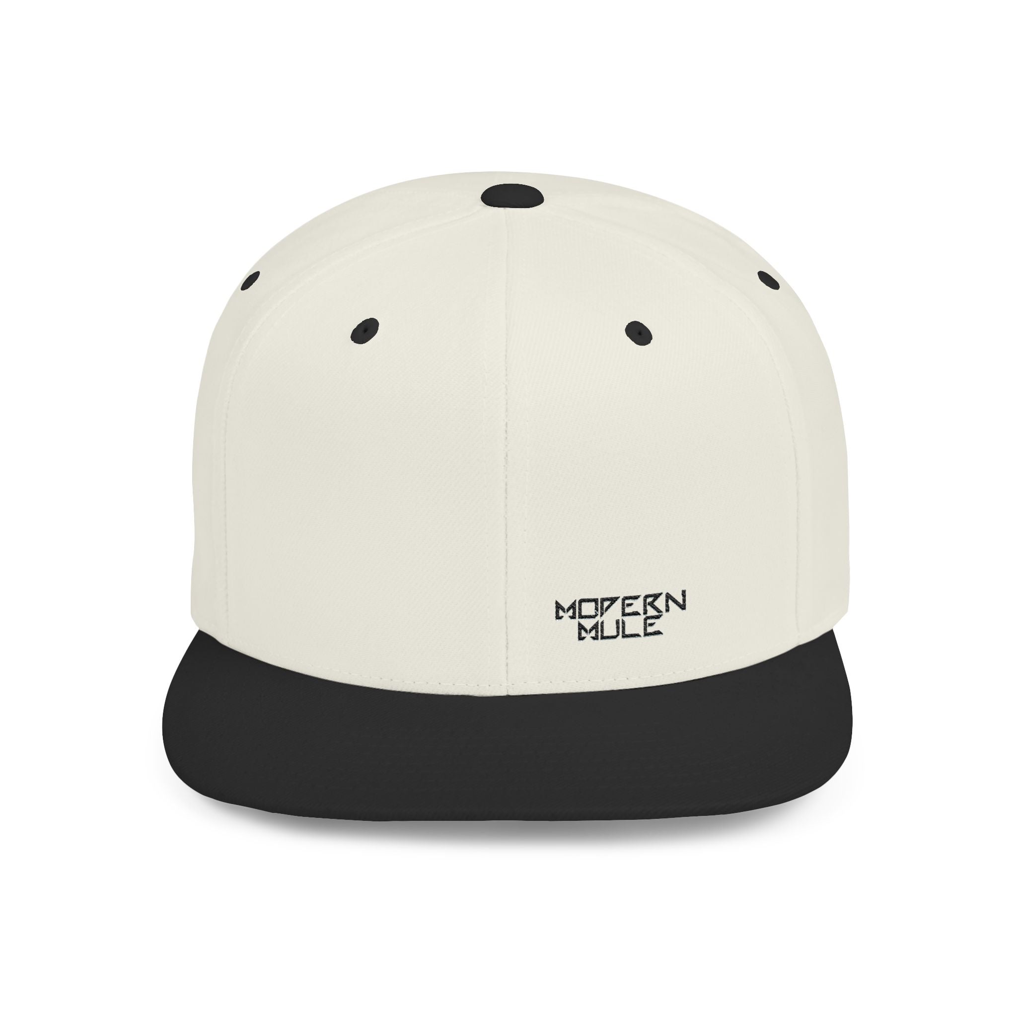 Modern Mule Flat Bill Snapback Hat — Minimal Embroidered Streetwear Cap