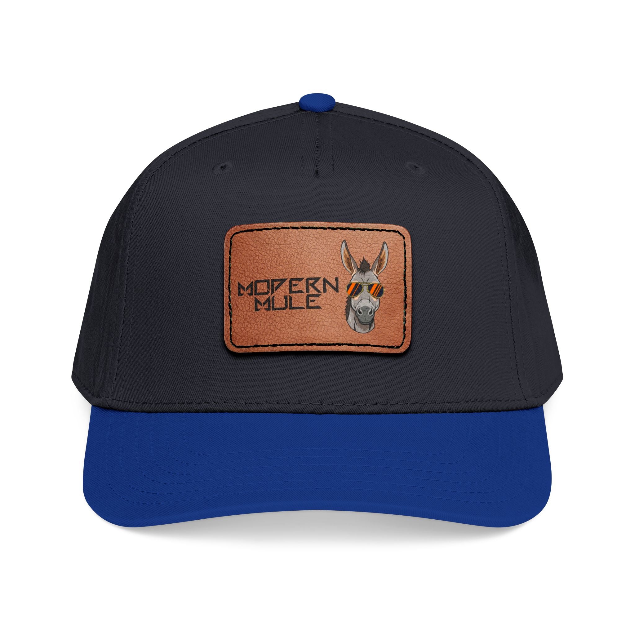 Mid Profile Baseball Cap with Leather Patch (Rectangle)