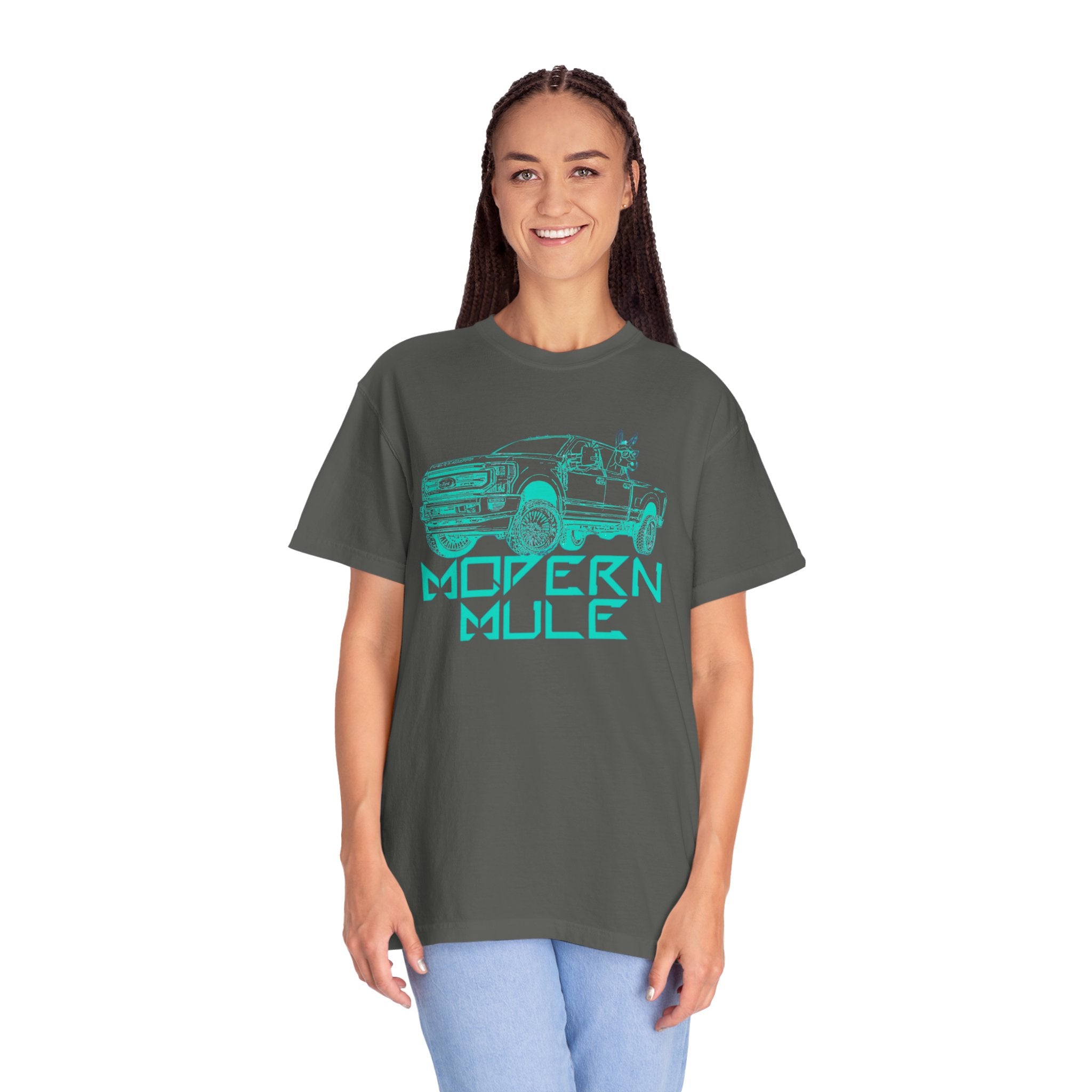 Modern Mule Truck T-Shirt — 'Modern Mule' Graphic Tee with Mini Donkey Back Art