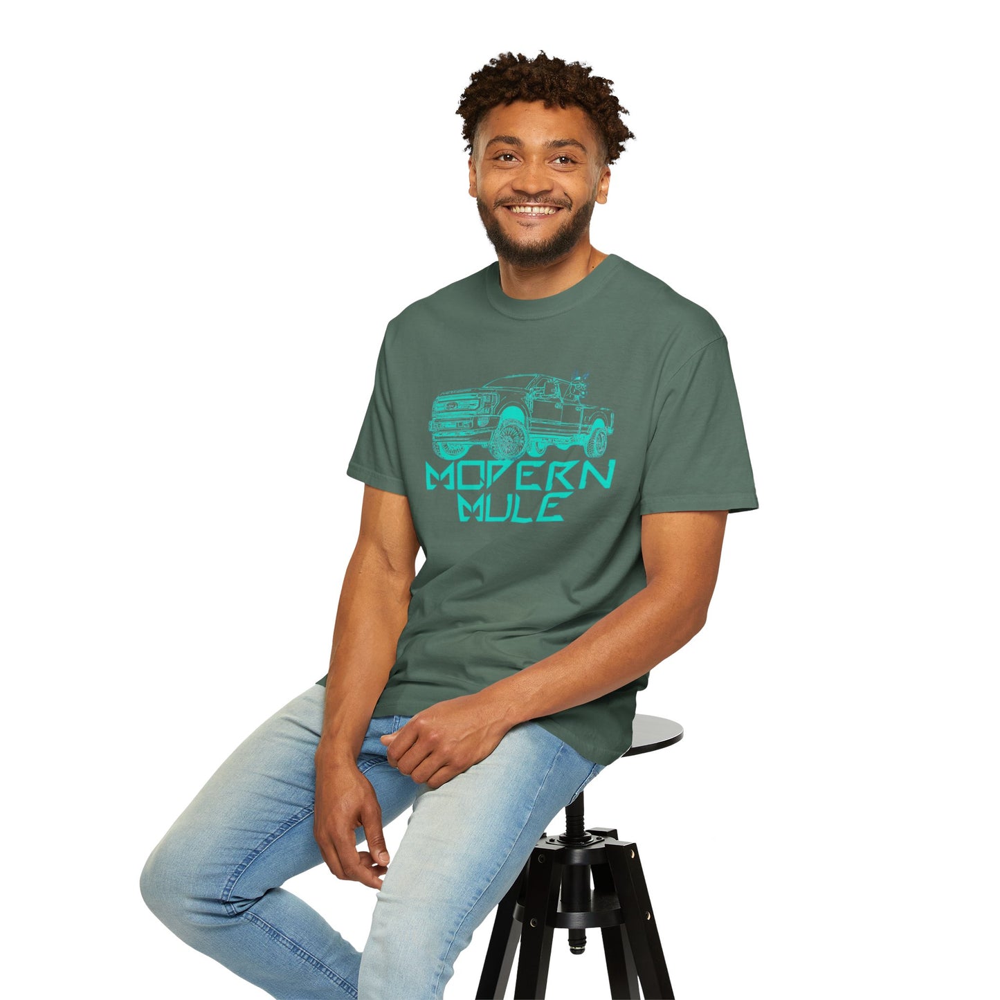 Modern Mule Truck T-Shirt — 'Modern Mule' Graphic Tee with Mini Donkey Back Art