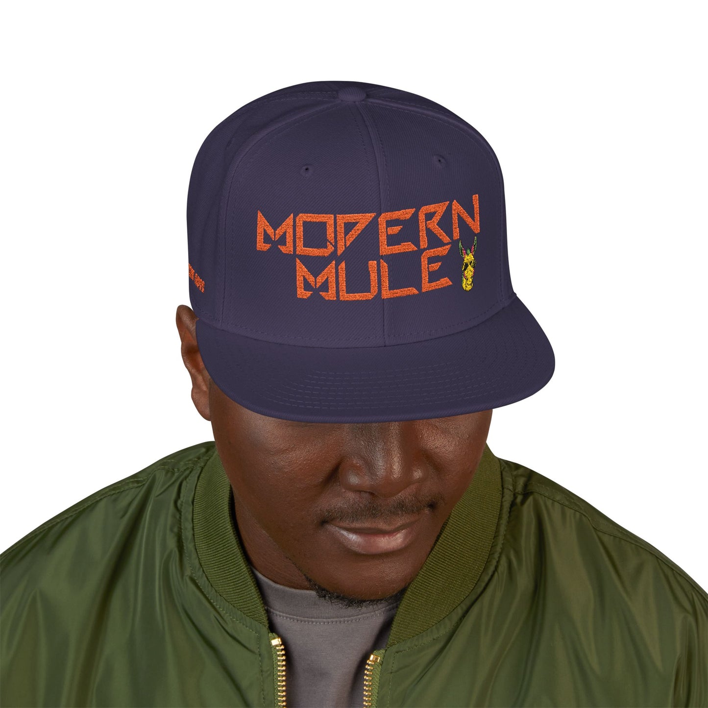 Snapback Hat — "Modern Mule Haulin' Auss" Embroidered Diesel Truck Design