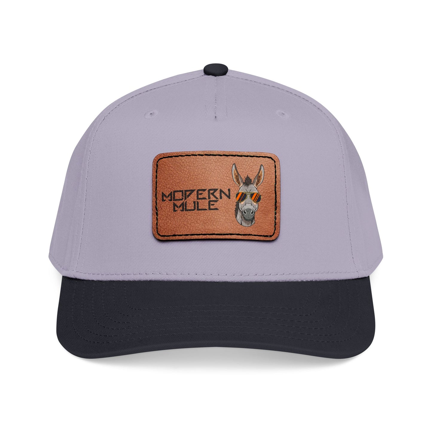 Mid Profile Baseball Cap with Leather Patch (Rectangle)