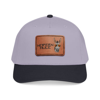 Mid Profile Baseball Cap with Leather Patch (Rectangle)