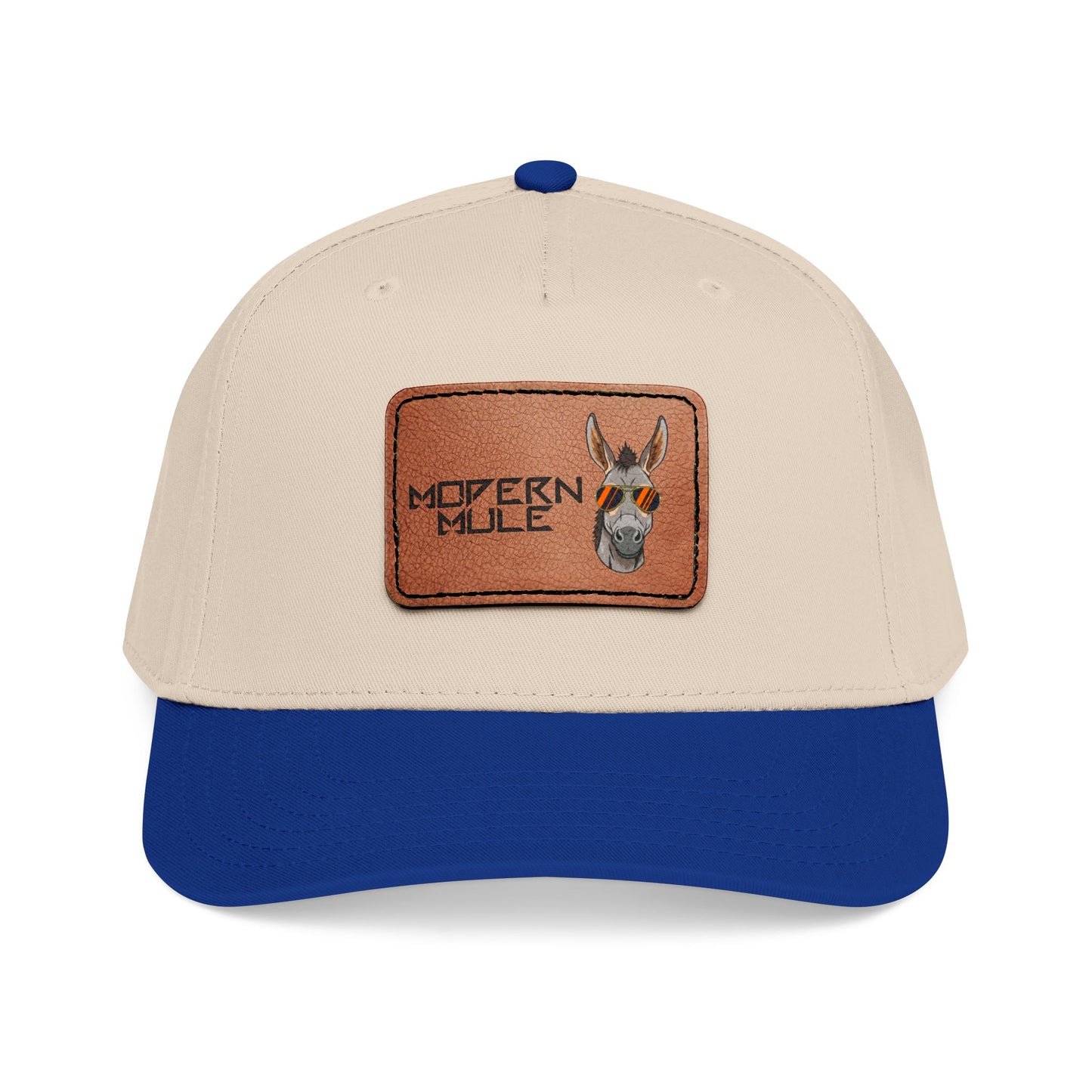 Mid Profile Baseball Cap with Leather Patch (Rectangle)