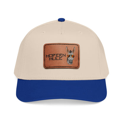 Mid Profile Baseball Cap with Leather Patch (Rectangle)
