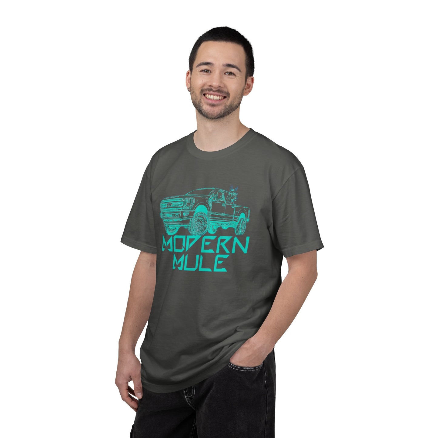 Modern Mule Truck T-Shirt — 'Modern Mule' Graphic Tee with Mini Donkey Back Art