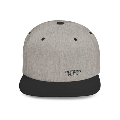Modern Mule Flat Bill Snapback Hat — Minimal Embroidered Streetwear Cap