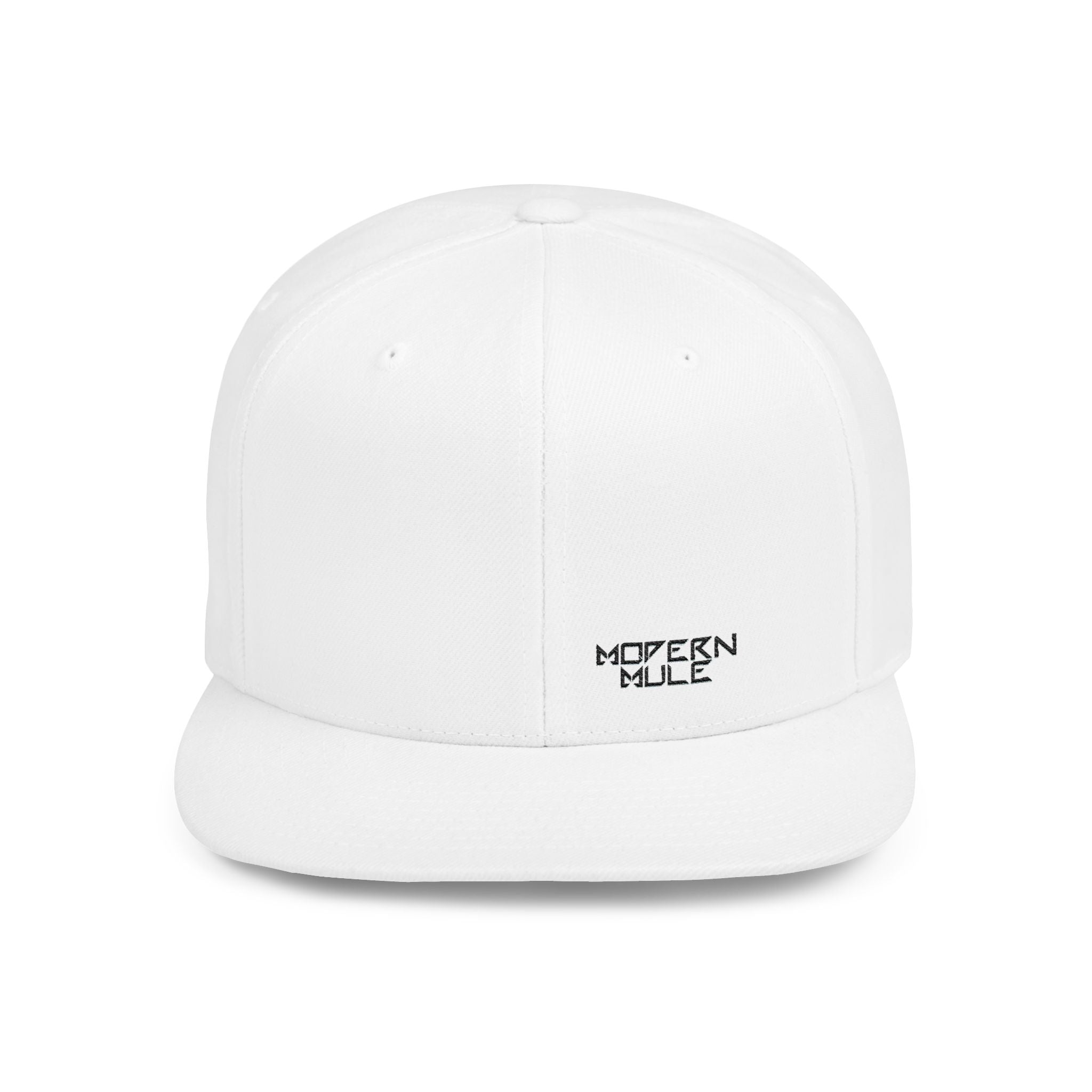Modern Mule Flat Bill Snapback Hat — Minimal Embroidered Streetwear Cap