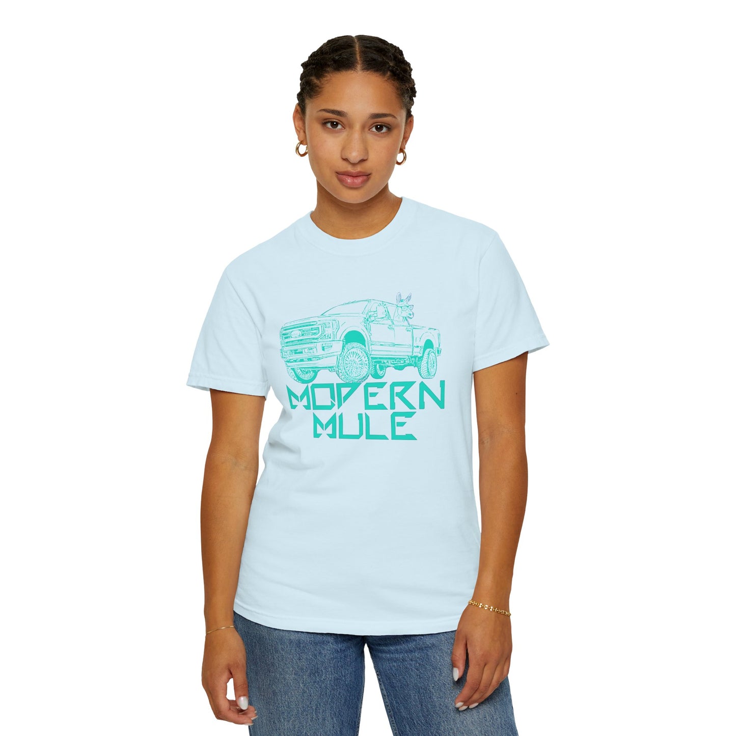 Modern Mule Truck T-Shirt — 'Modern Mule' Graphic Tee with Mini Donkey Back Art