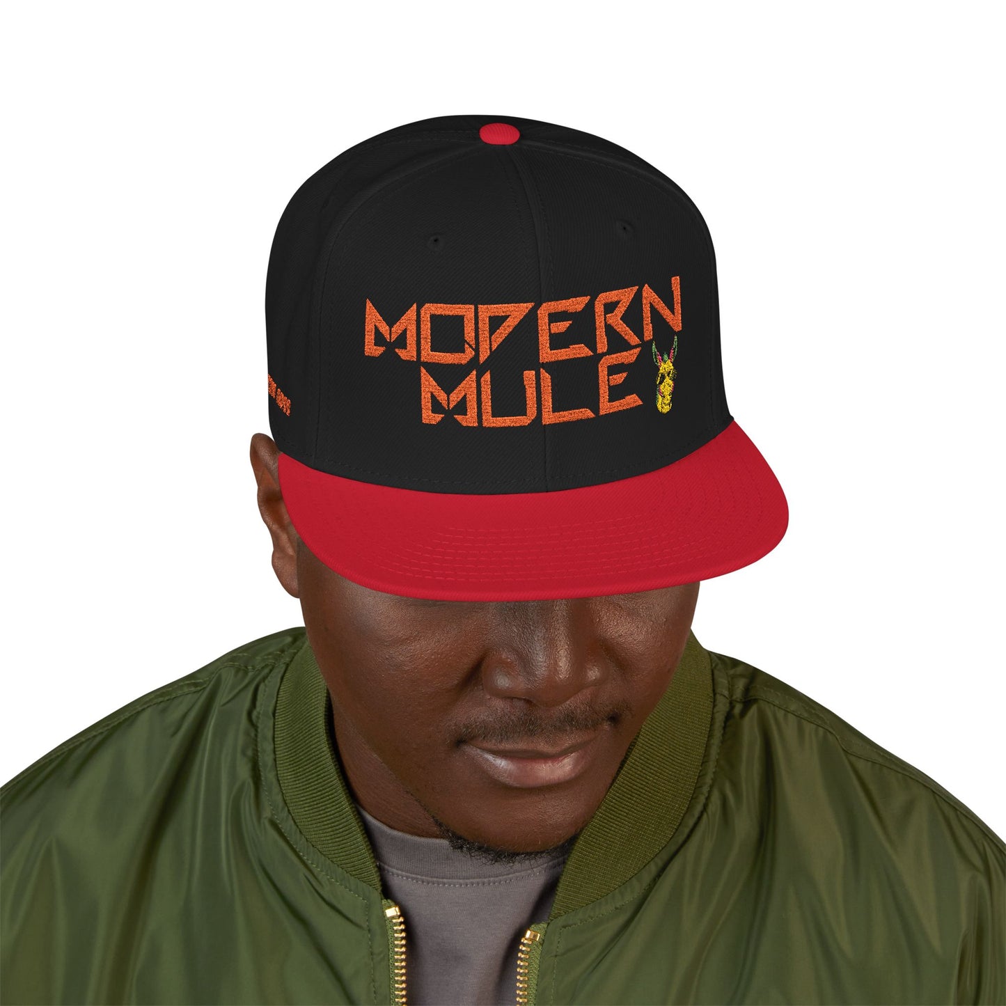 Snapback Hat — "Modern Mule Haulin' Auss" Embroidered Diesel Truck Design