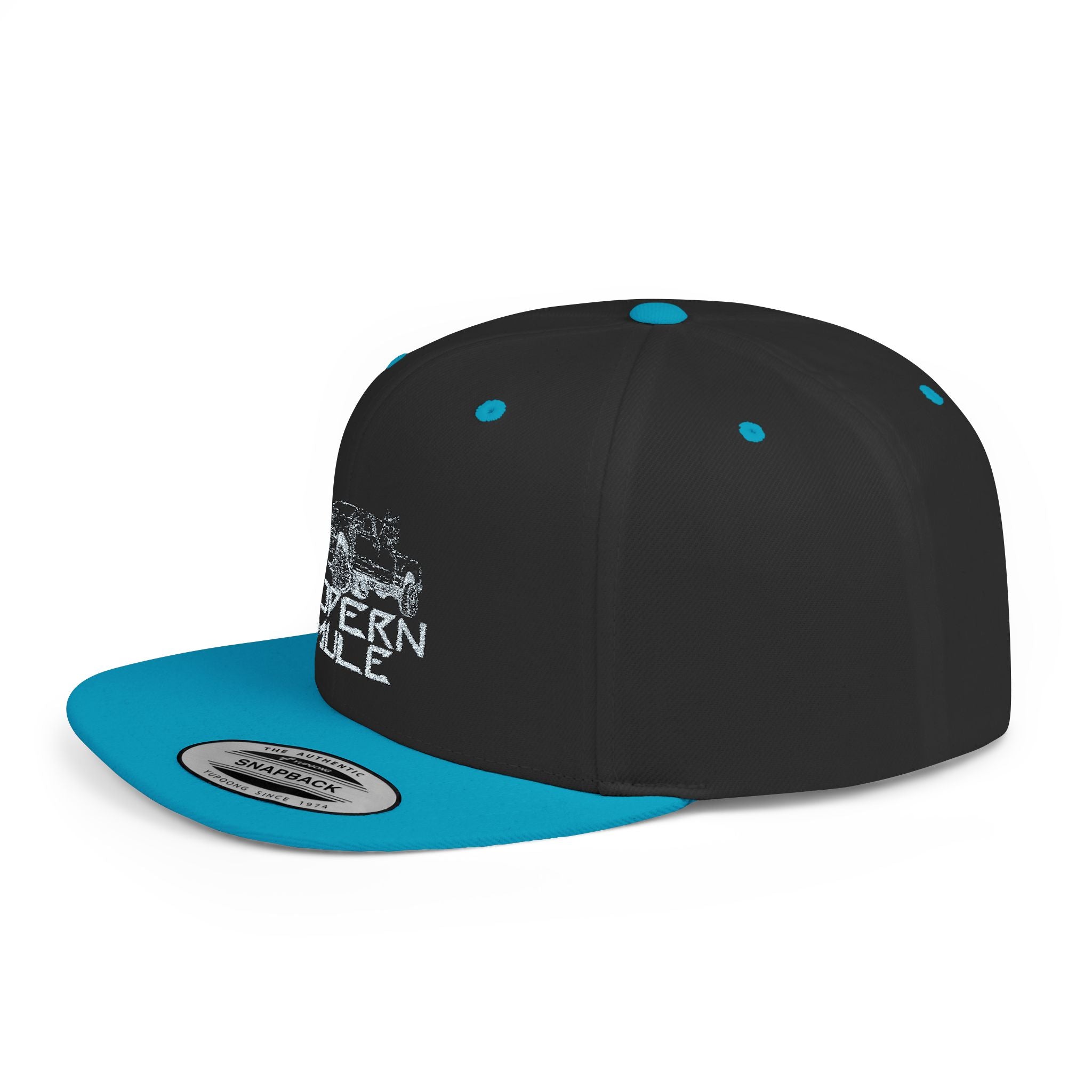 Teal Emblem Ford Diesel Truck Flat Bill Snapback — "Modern Mule"