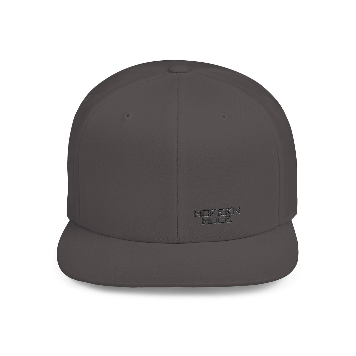 Modern Mule Flat Bill Snapback Hat — Minimal Embroidered Streetwear Cap