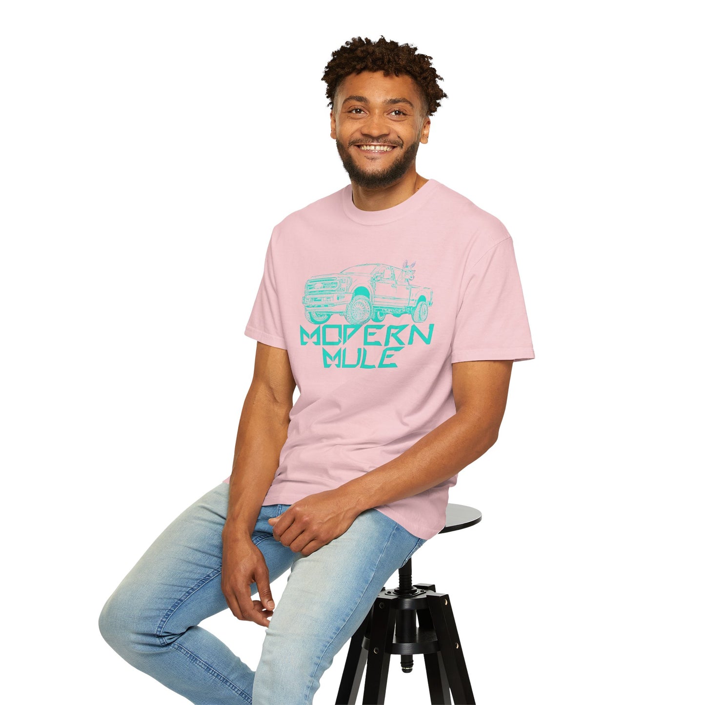 Modern Mule Truck T-Shirt — 'Modern Mule' Graphic Tee with Mini Donkey Back Art