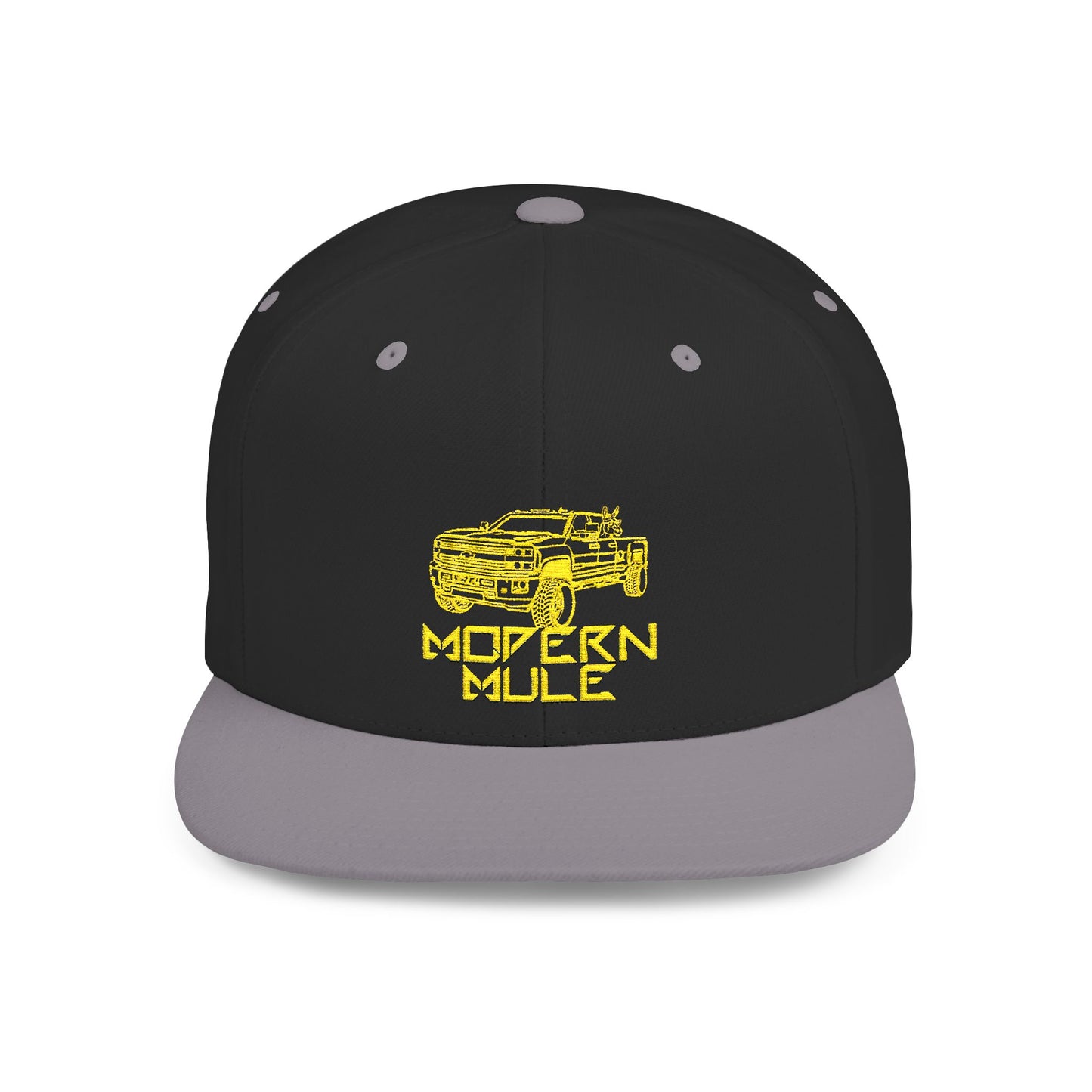 Modern Mule Diesel Truck Lime Green Logo Flat Bill Snapback
