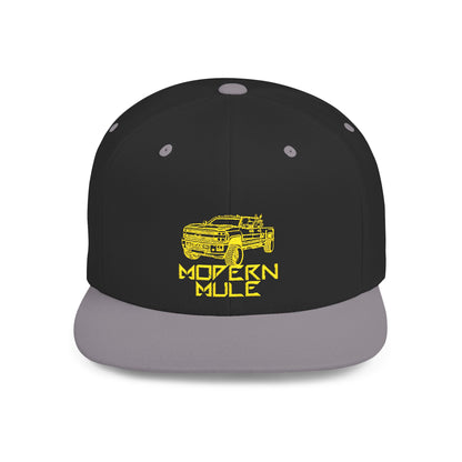 Modern Mule Diesel Truck Lime Green Logo Flat Bill Snapback