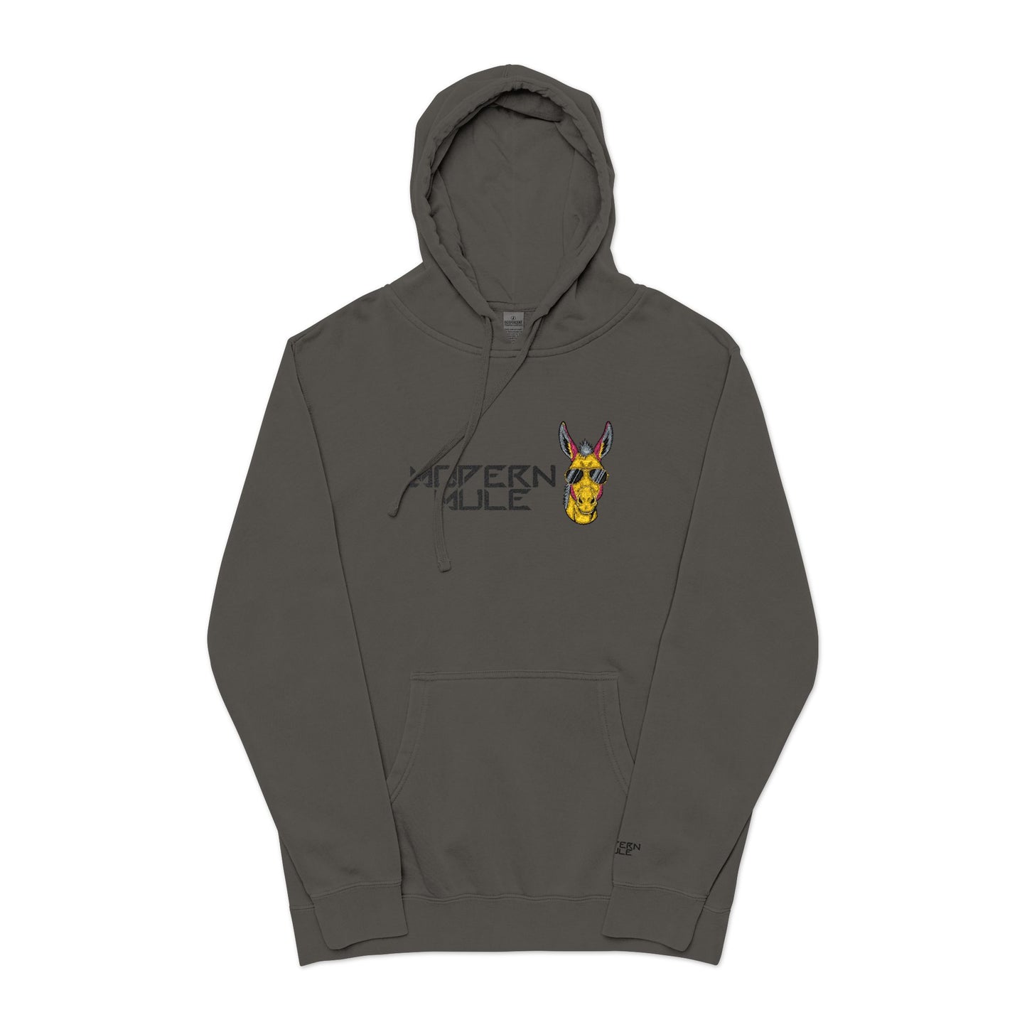 Modern Mule Funny Hoodie — Pigment-Dyed Casual Pullover