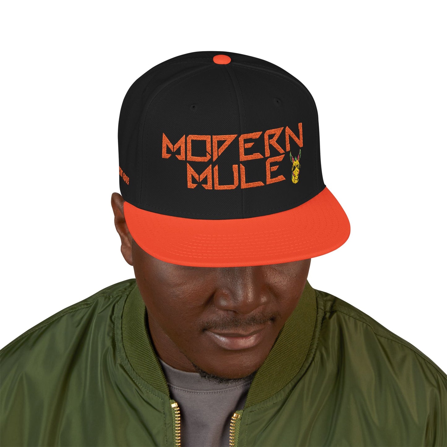 Snapback Hat — "Modern Mule Haulin' Auss" Embroidered Diesel Truck Design