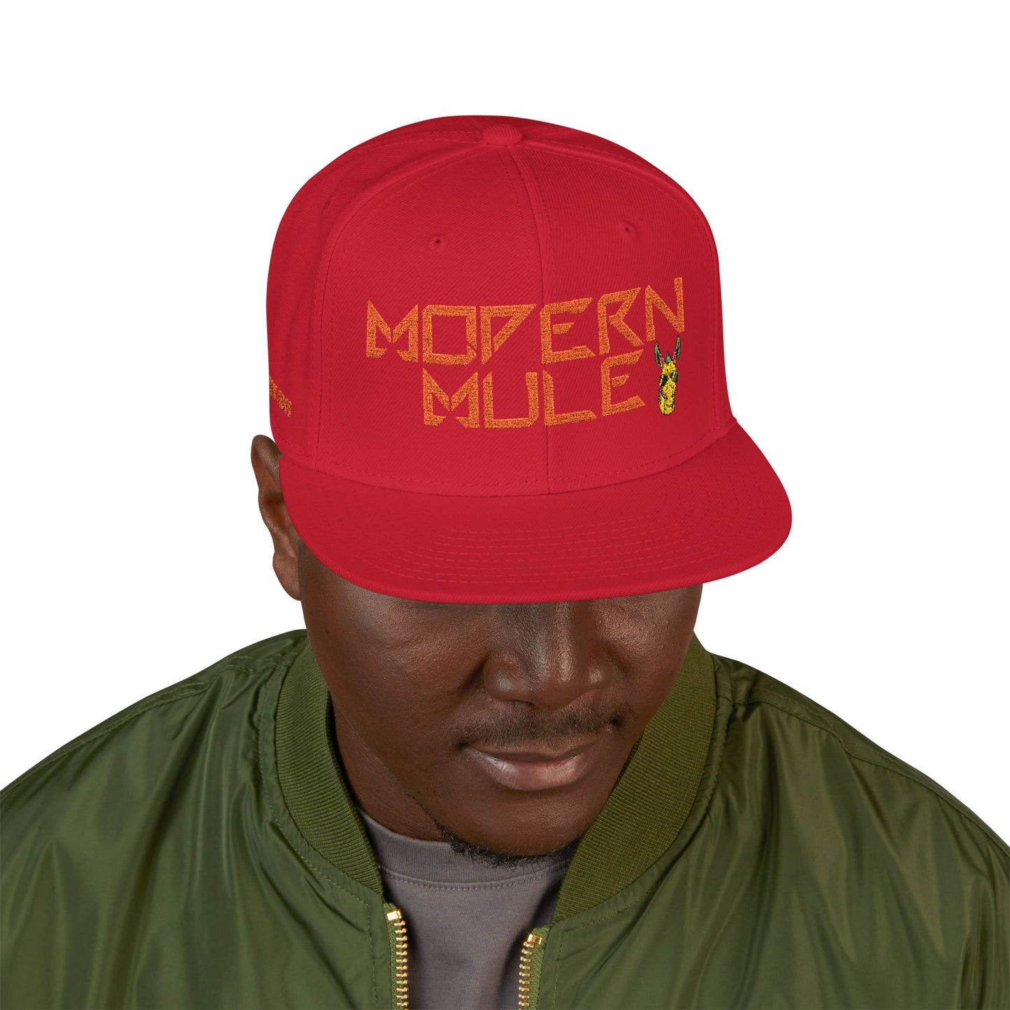 Snapback Hat — "Modern Mule Haulin' Auss" Embroidered Diesel Truck Design