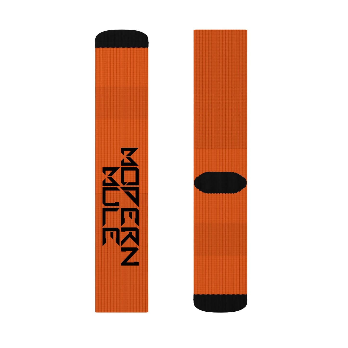 Modern Mule Orange Sublimation Socks — Donkey Graphic Crew Socks