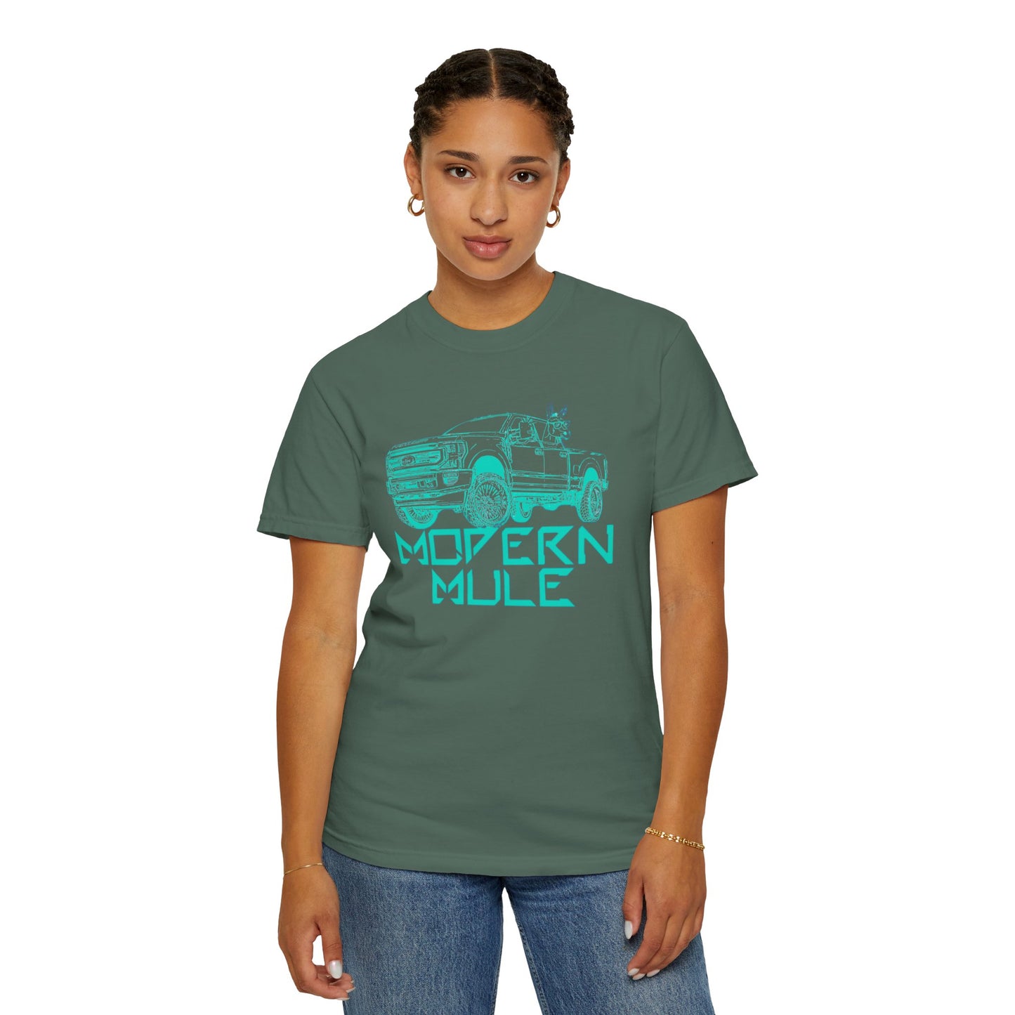 Modern Mule Truck T-Shirt — 'Modern Mule' Graphic Tee with Mini Donkey Back Art