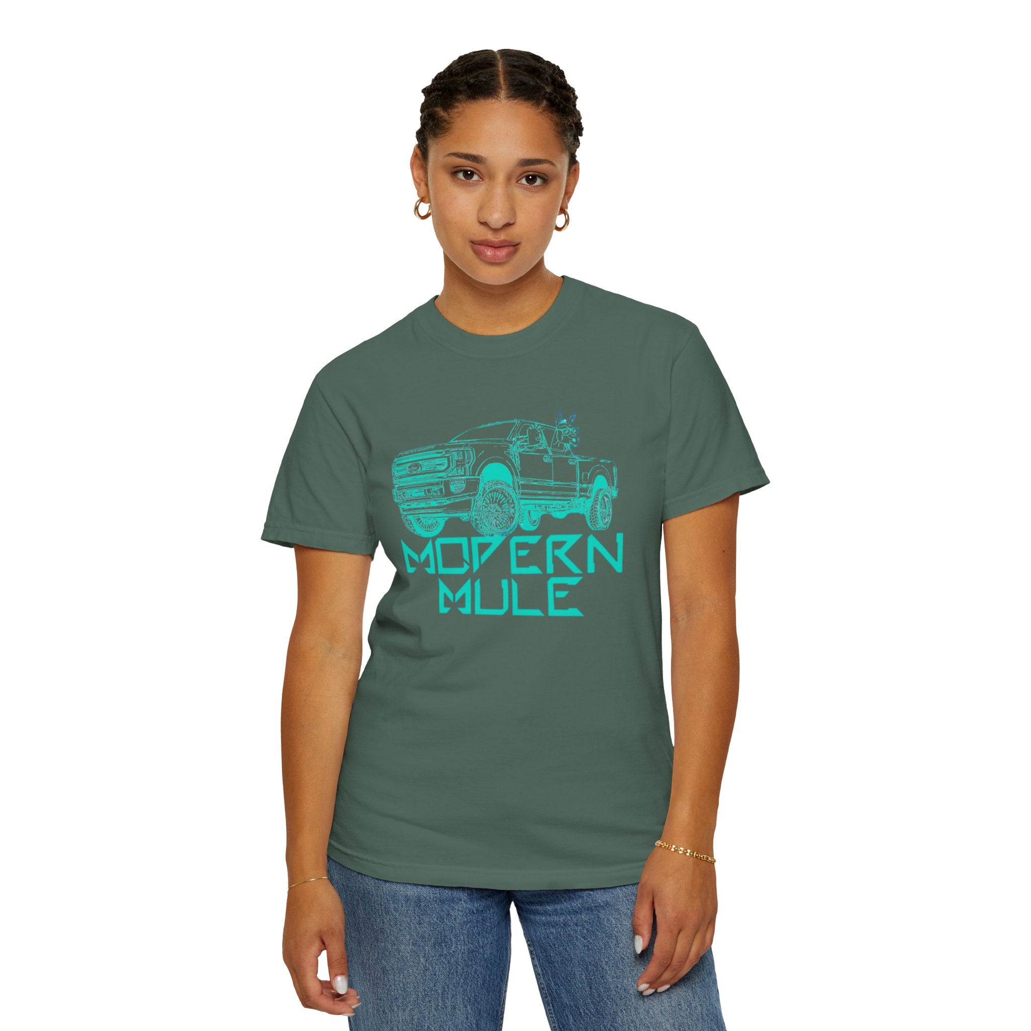 Modern Mule Truck T-Shirt — 'Modern Mule' Graphic Tee with Mini Donkey Back Art