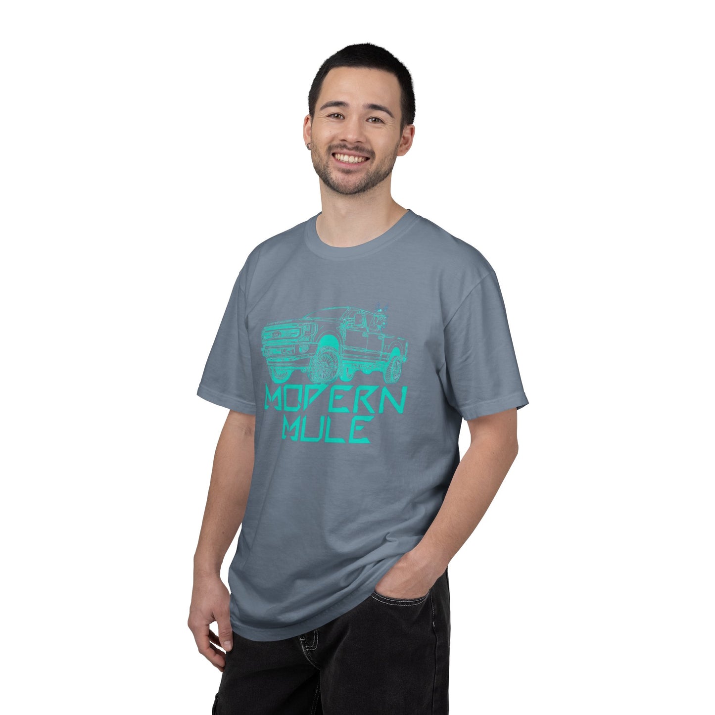 Modern Mule Truck T-Shirt — 'Modern Mule' Graphic Tee with Mini Donkey Back Art