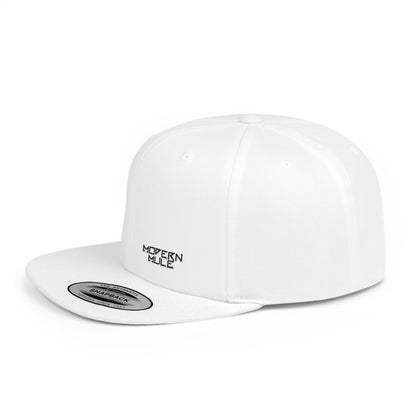 Modern Mule Flat Bill Snapback Hat — Minimal Embroidered Streetwear Cap