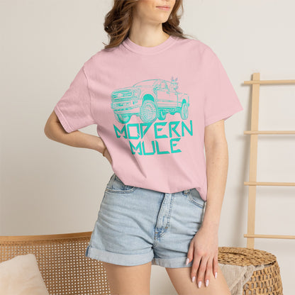 Modern Mule Truck T-Shirt — 'Modern Mule' Graphic Tee with Mini Donkey Back Art