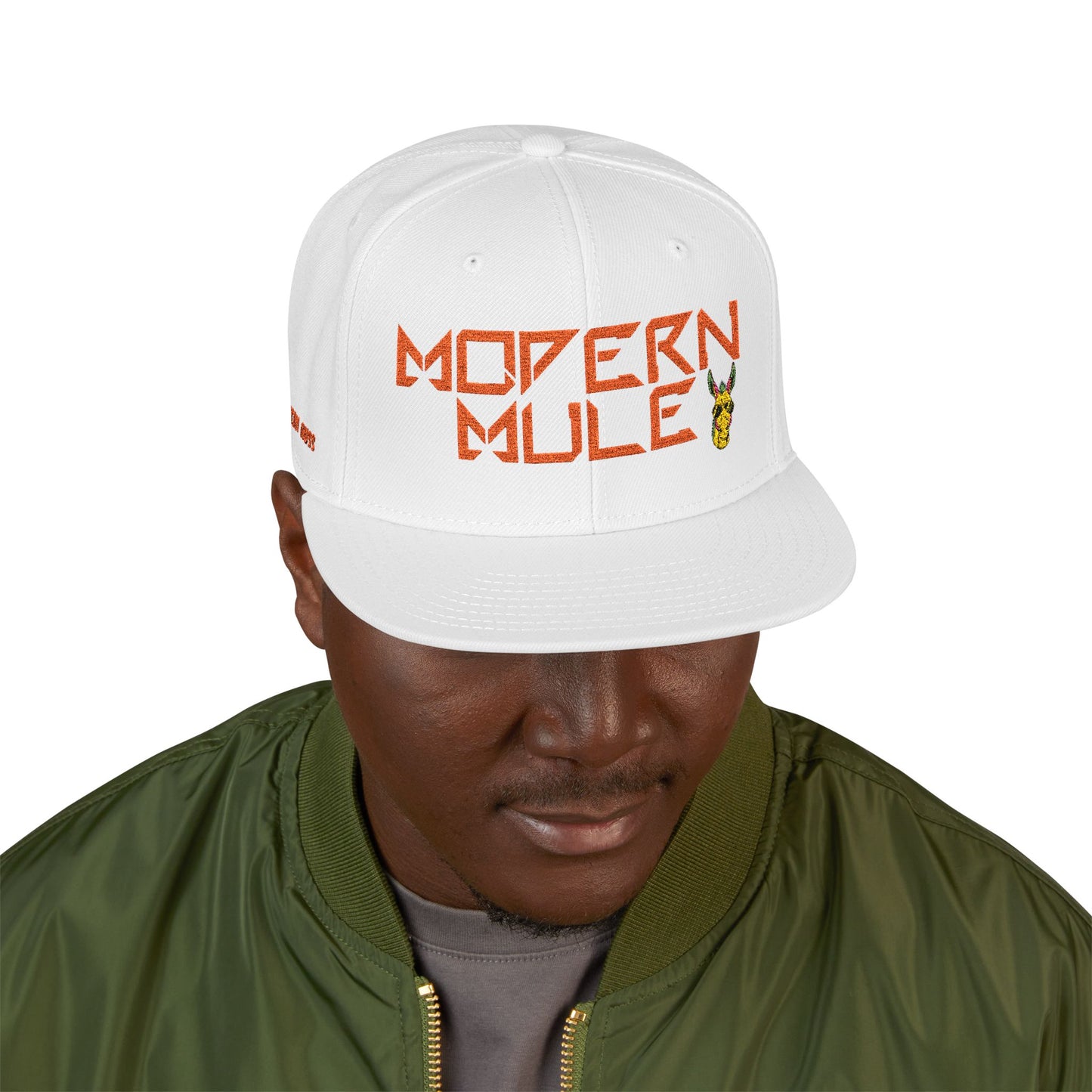 Snapback Hat — "Modern Mule Haulin' Auss" Embroidered Diesel Truck Design