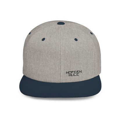Modern Mule Flat Bill Snapback Hat — Minimal Embroidered Streetwear Cap