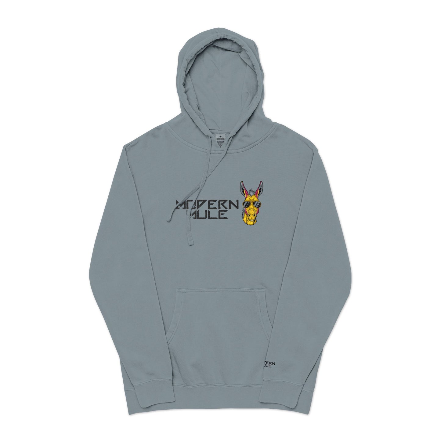Modern Mule Funny Hoodie — Pigment-Dyed Casual Pullover